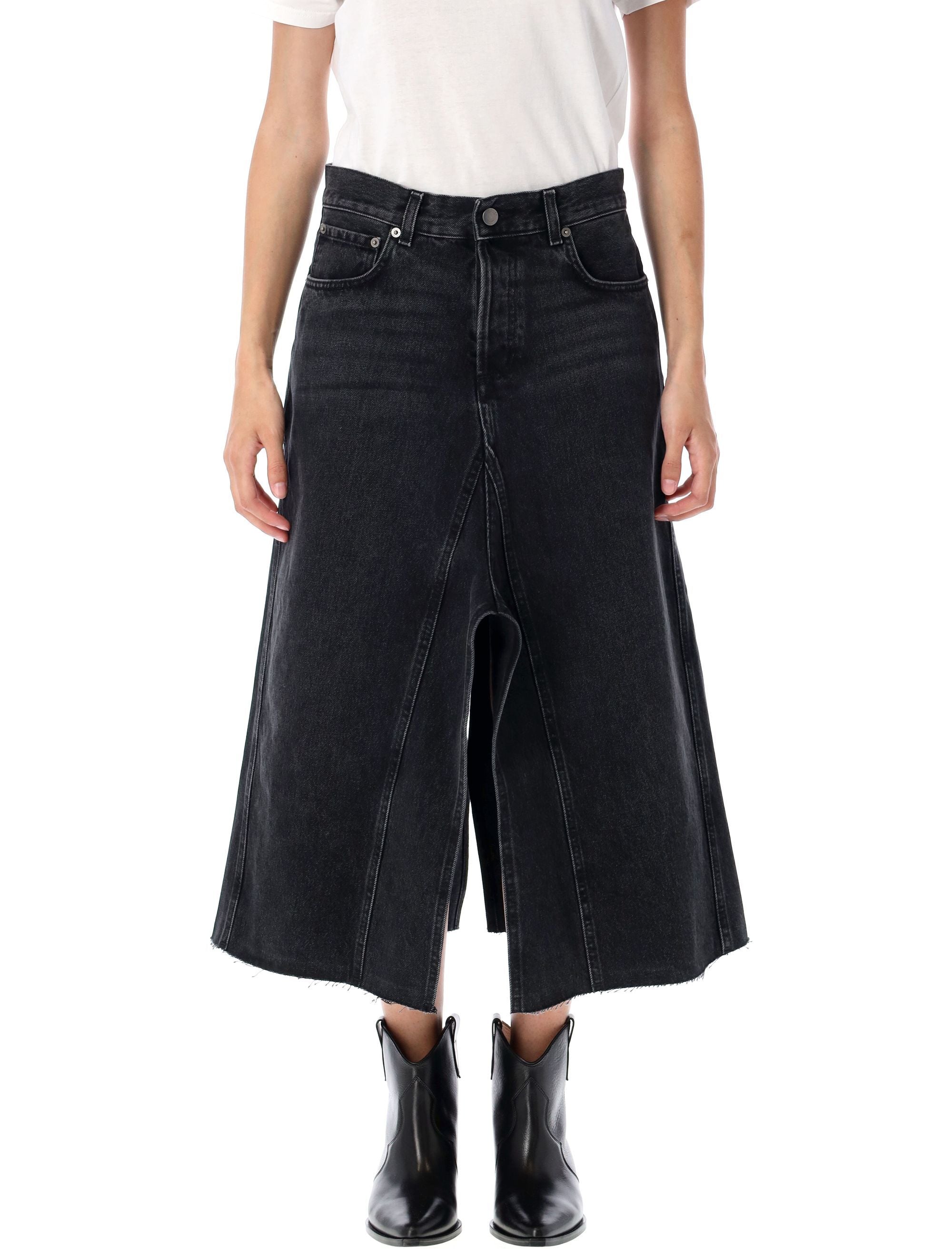 Stacy denim skirt Mid Black Cotton