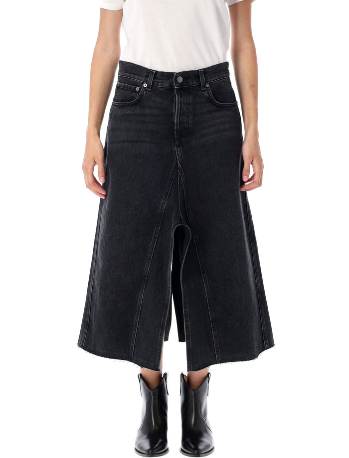 Stacy denim skirt Mid Black Cotton