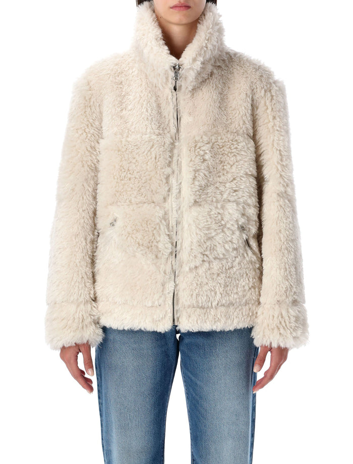 Reversible faux fur jacket Chalk Polyester