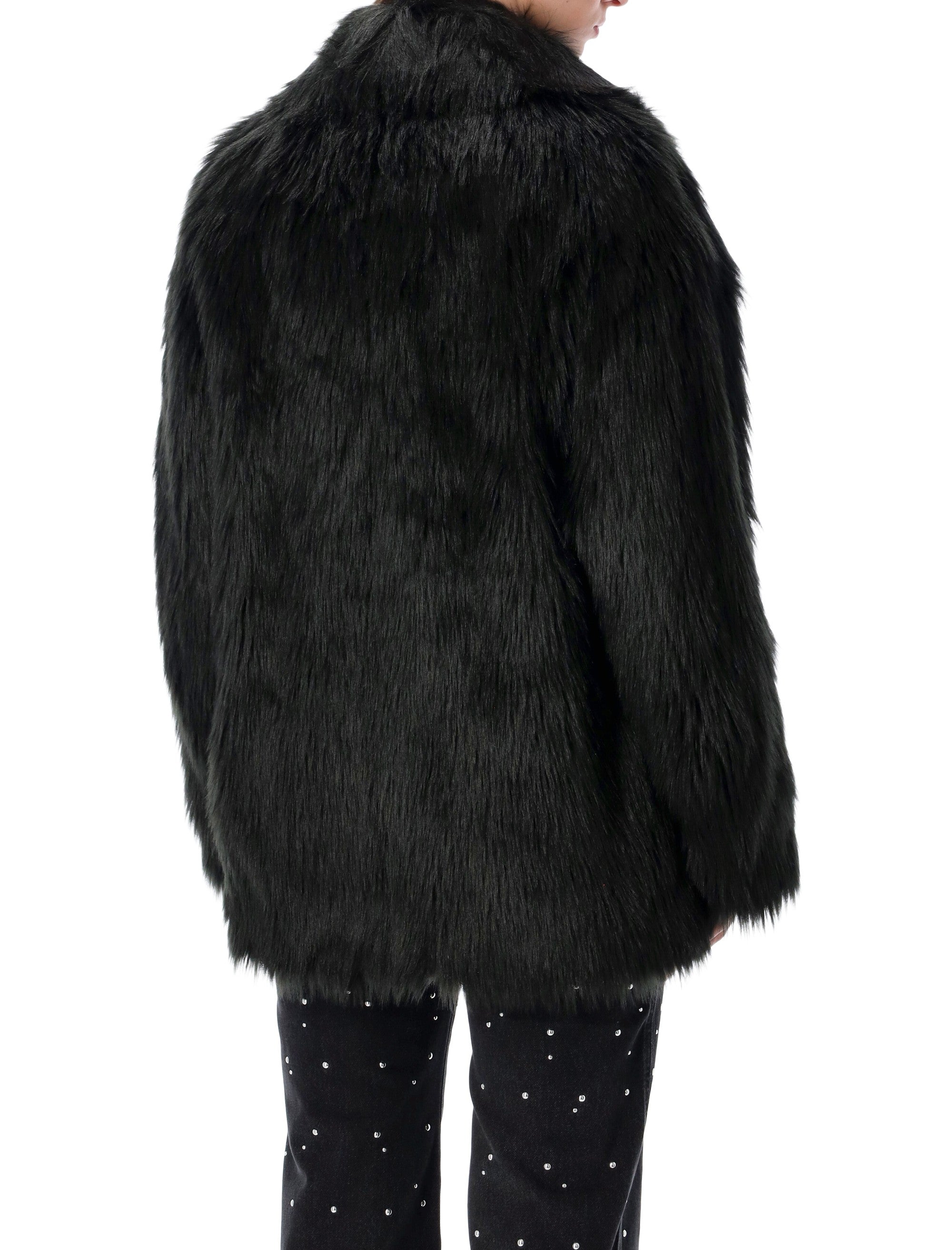Stand Studio Katalina faux fur coat Black Acrylic Jacket