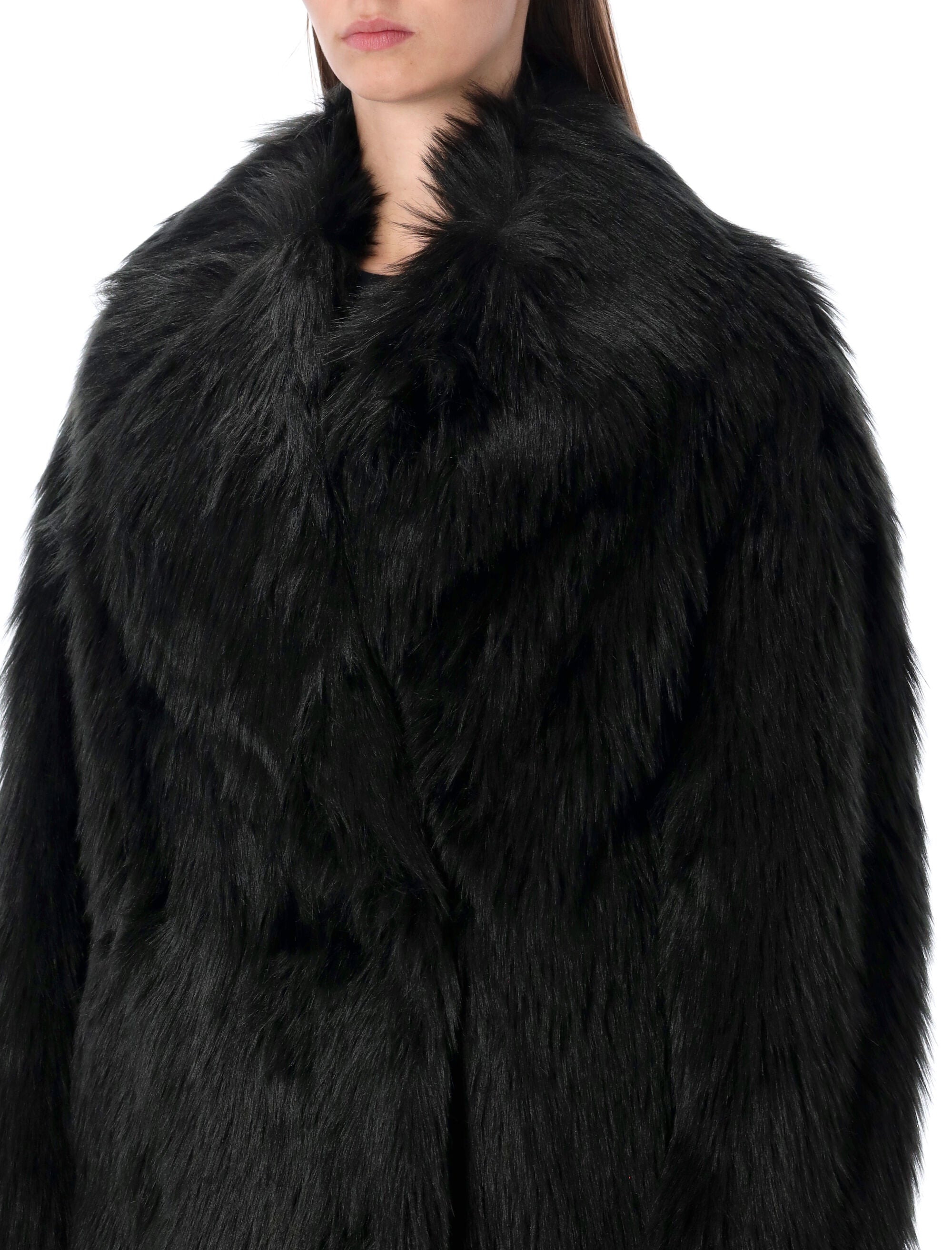 Stand Studio Katalina faux fur coat Black Acrylic Jacket