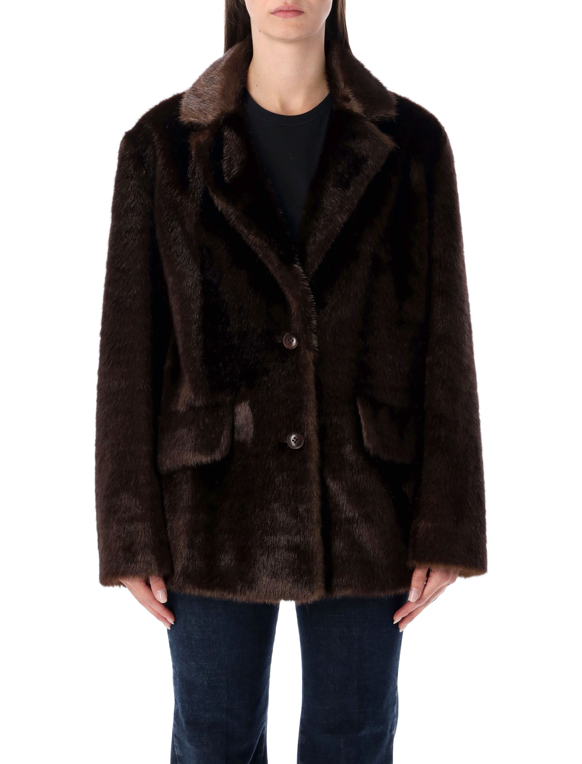 Stand Studio Evyn faux fur jacket Brown Modacrylic