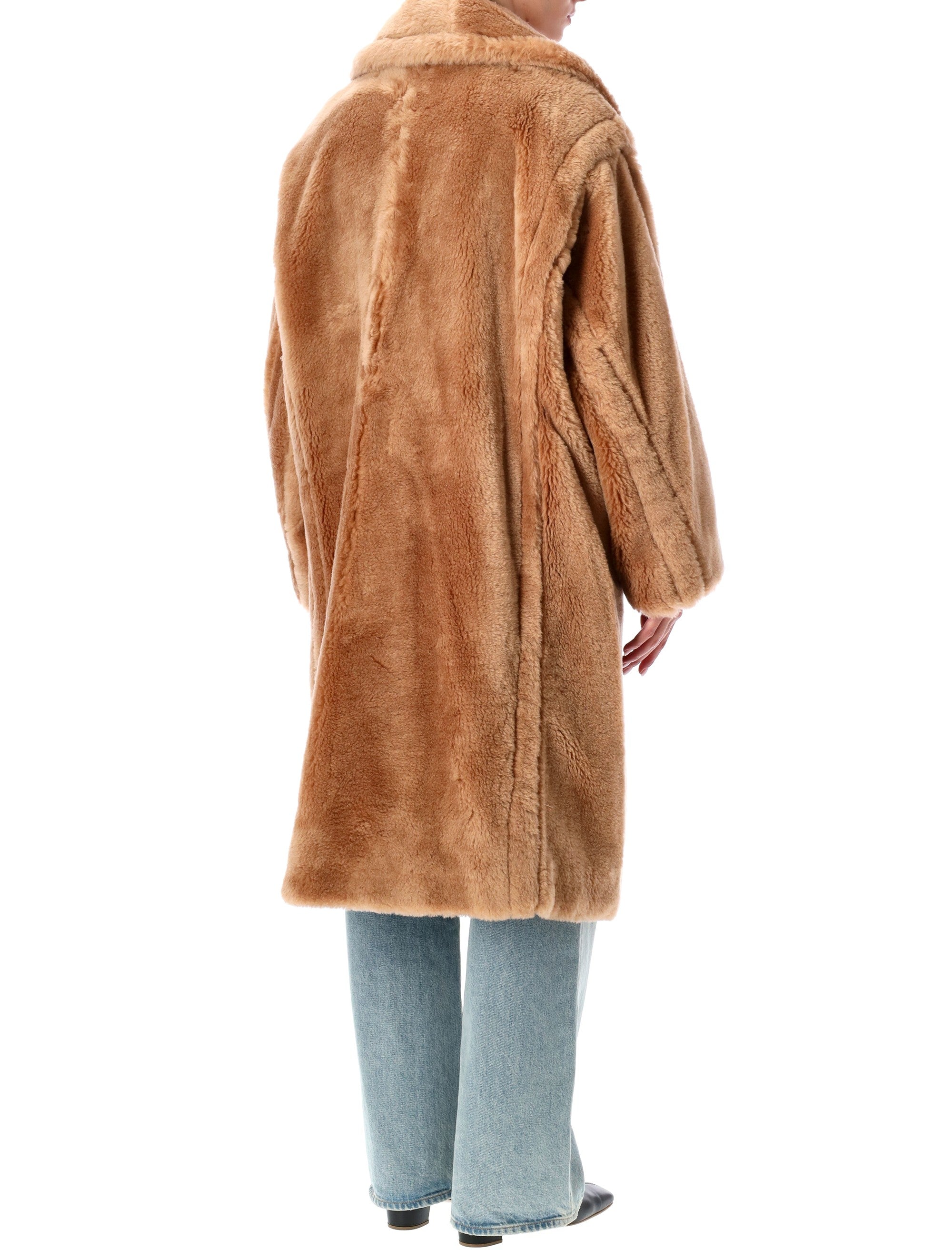 Stand Studio Biba long faux fur camel coat Beige Wool