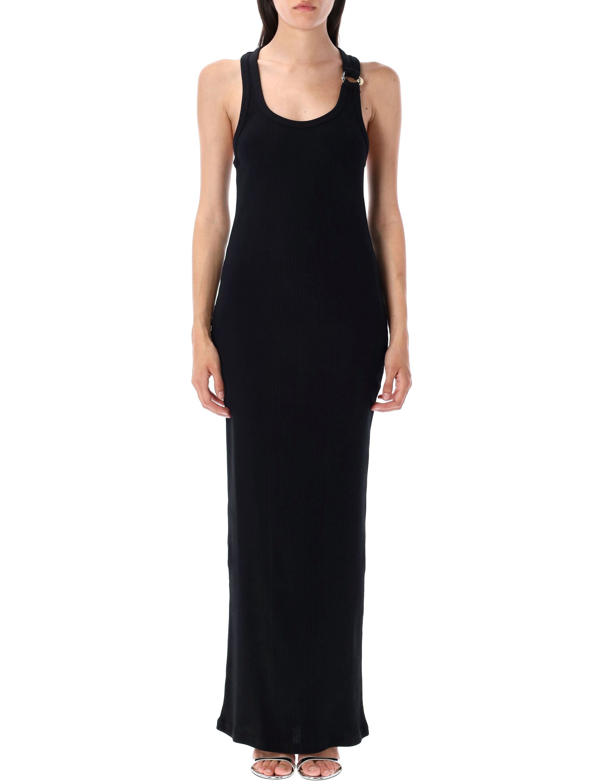 Piercing long dress Black Cotton