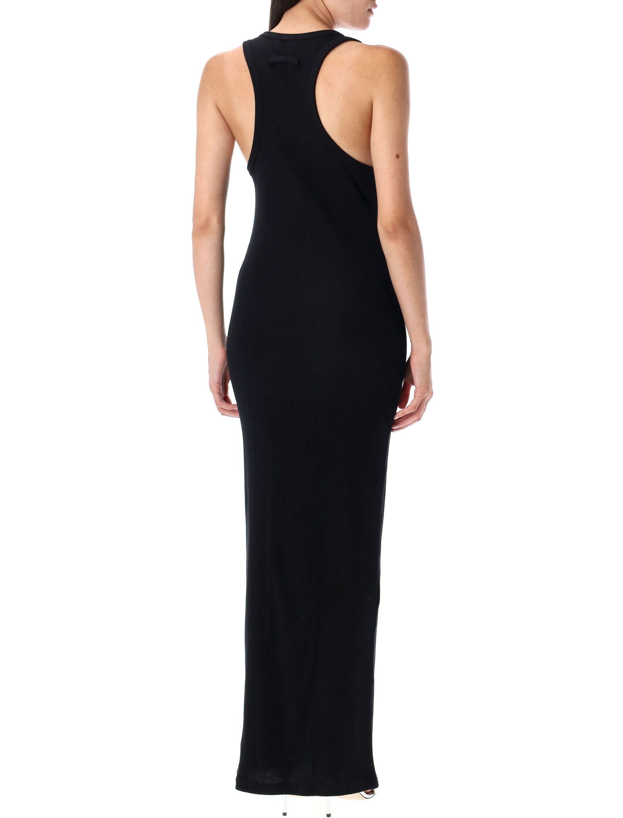Piercing long dress Black Cotton