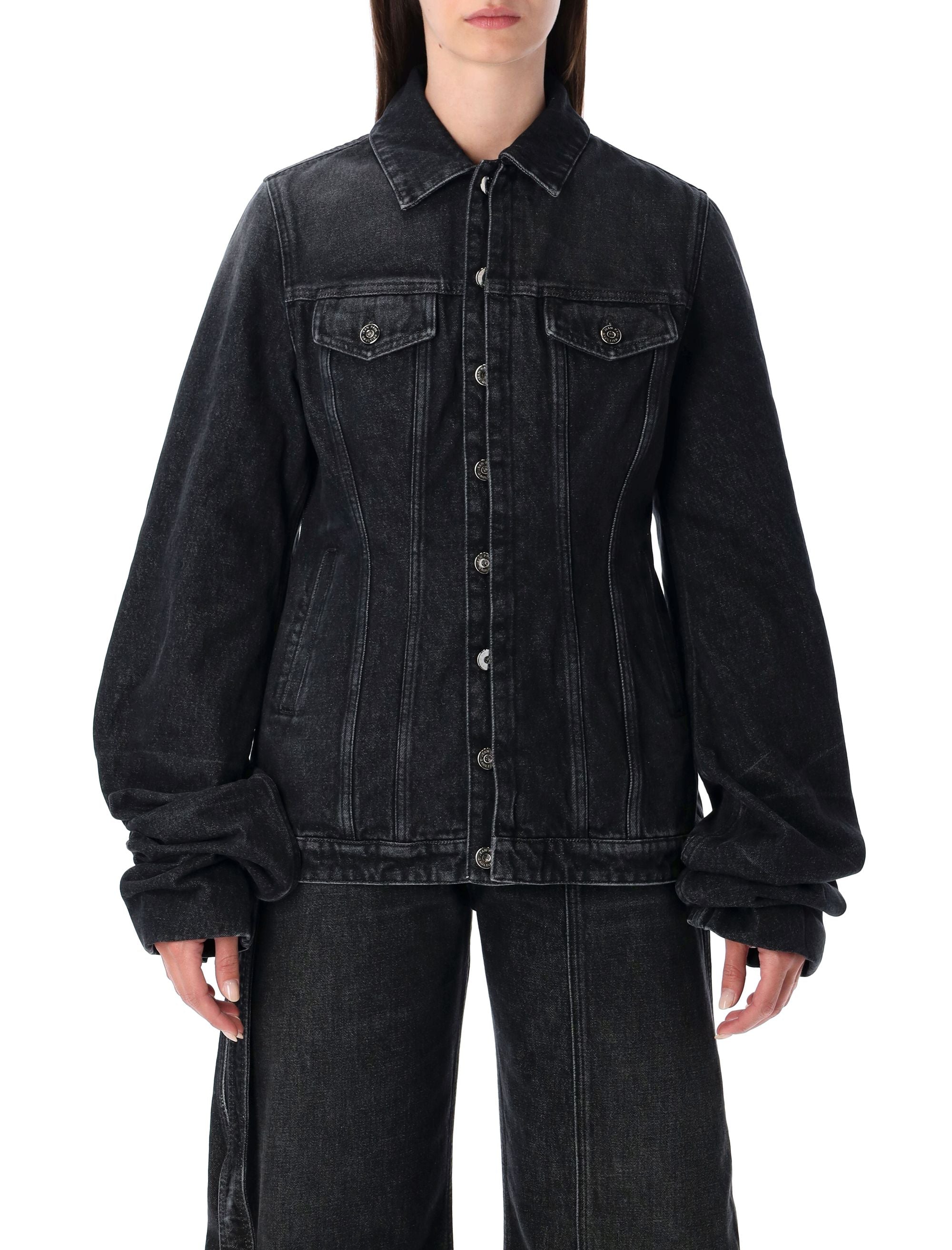 Black Oversized-Sleeve Denim Jacket Jean Paul Gaultier Vintage Cotton