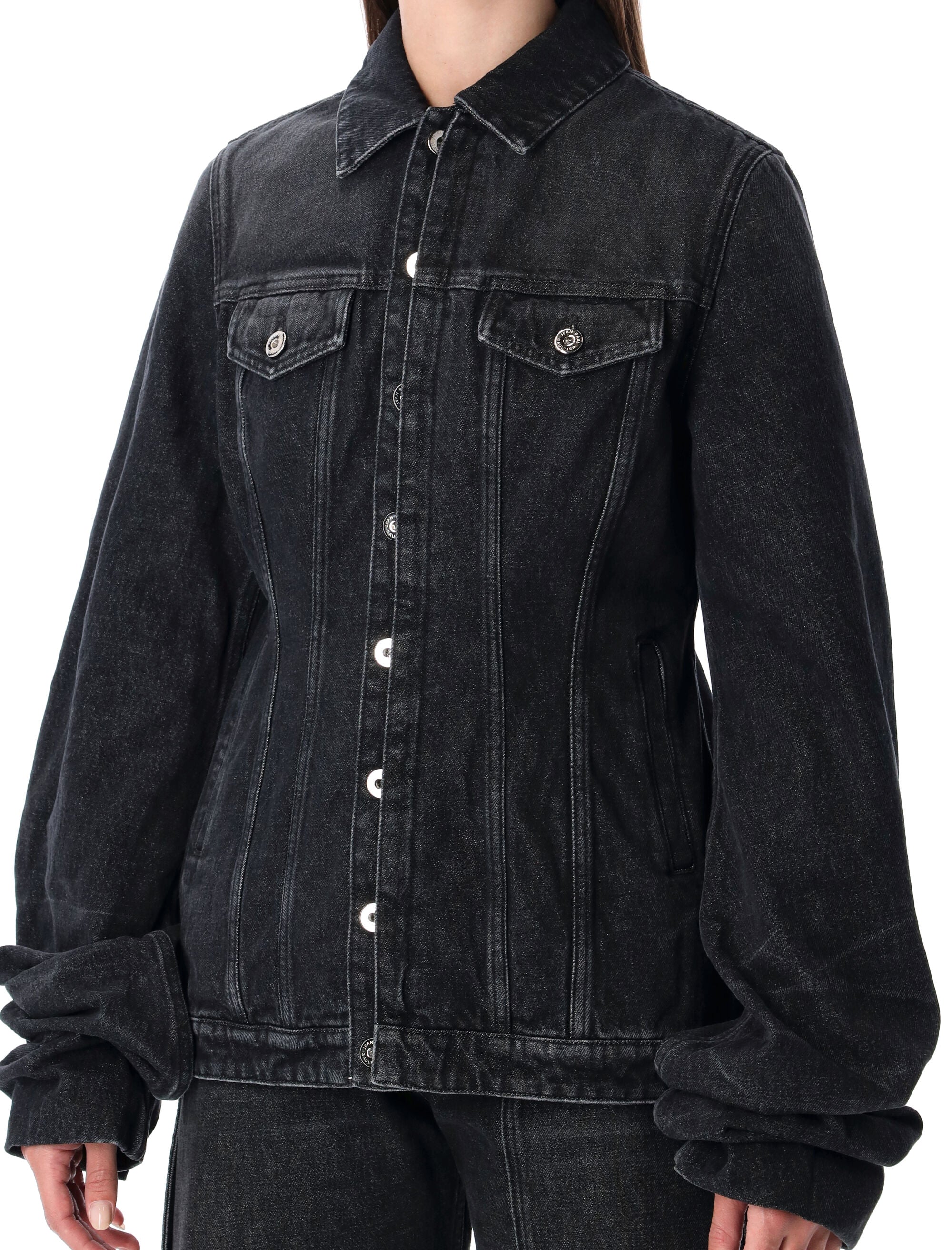 Black Oversized-Sleeve Denim Jacket Jean Paul Gaultier Vintage Cotton