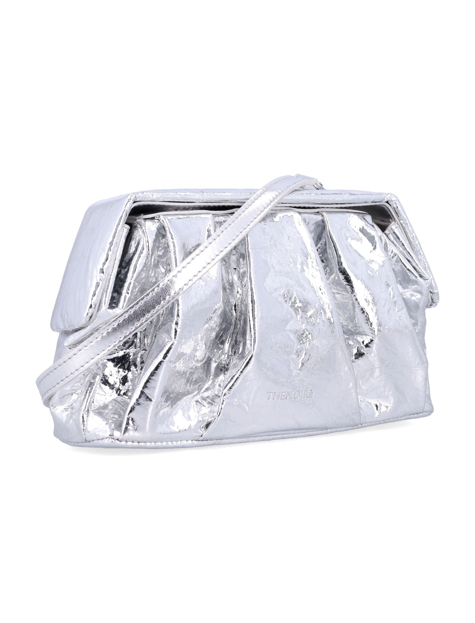Themoirè Afrodite metallic silver clutch Pineapple Fibre