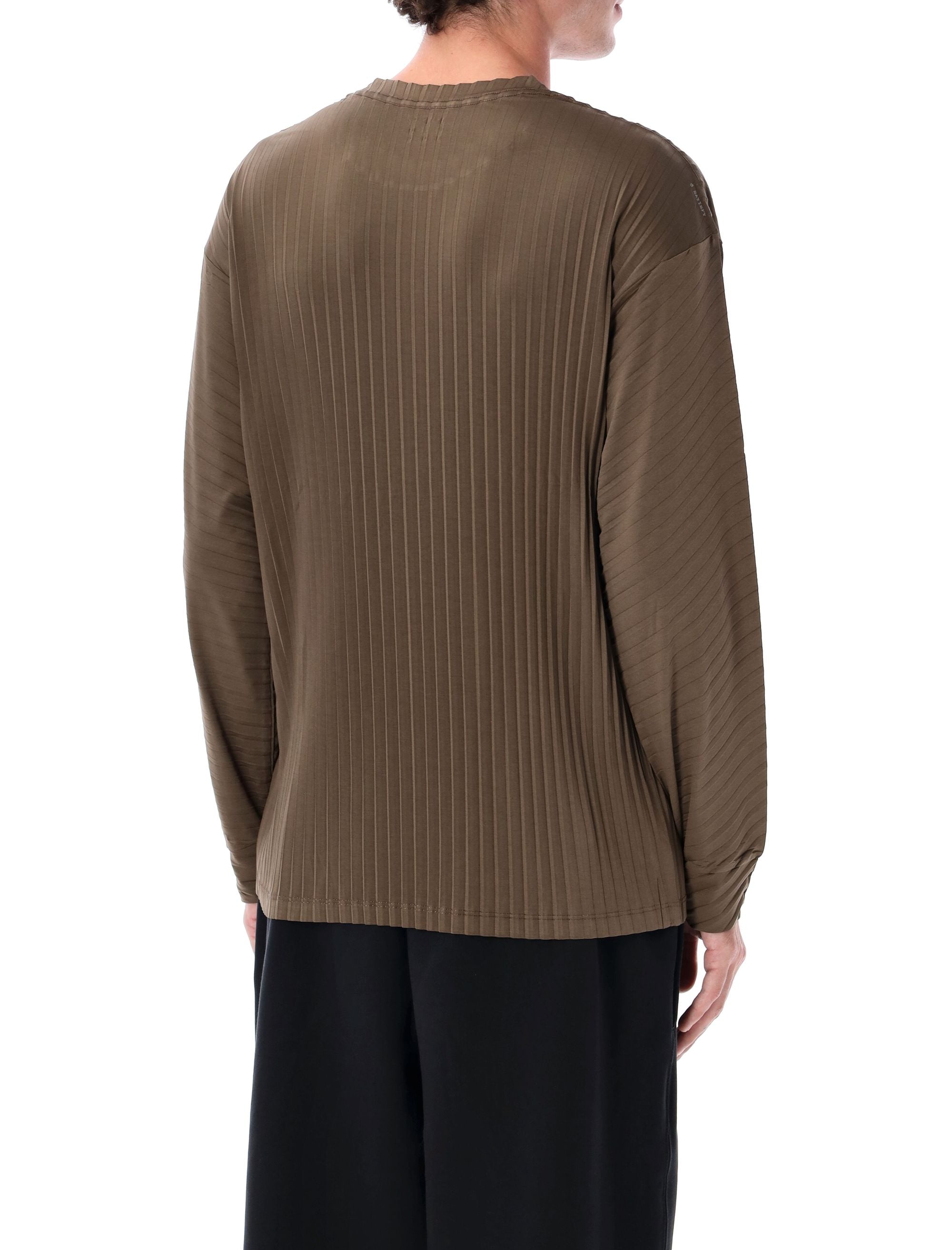 Satisfy AuraLite pleated olive long-sleeve t-shirt Recycled Polyester