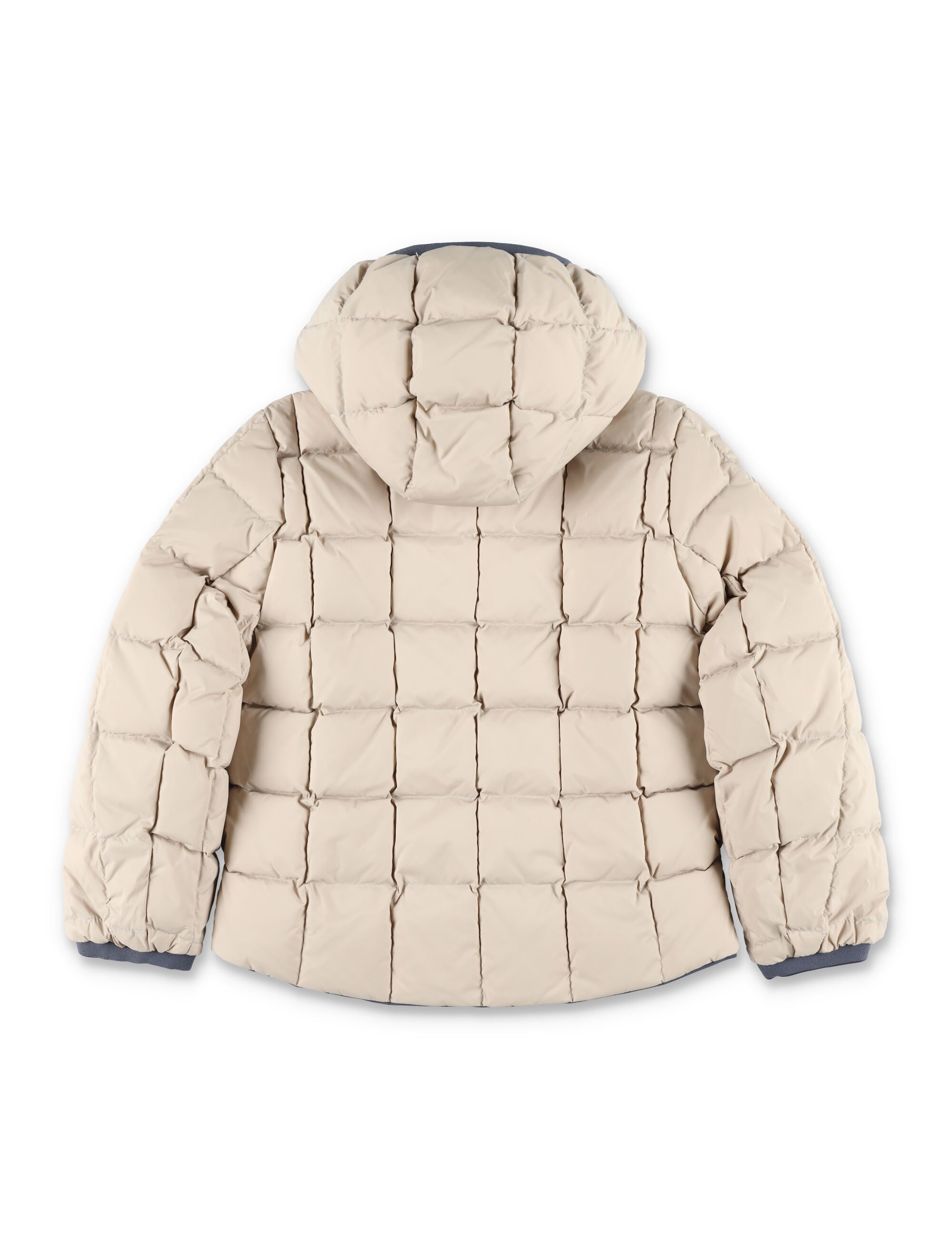 K-Way Reversible Hooded Down Jacket for kid Blue/beige Polyester Lining