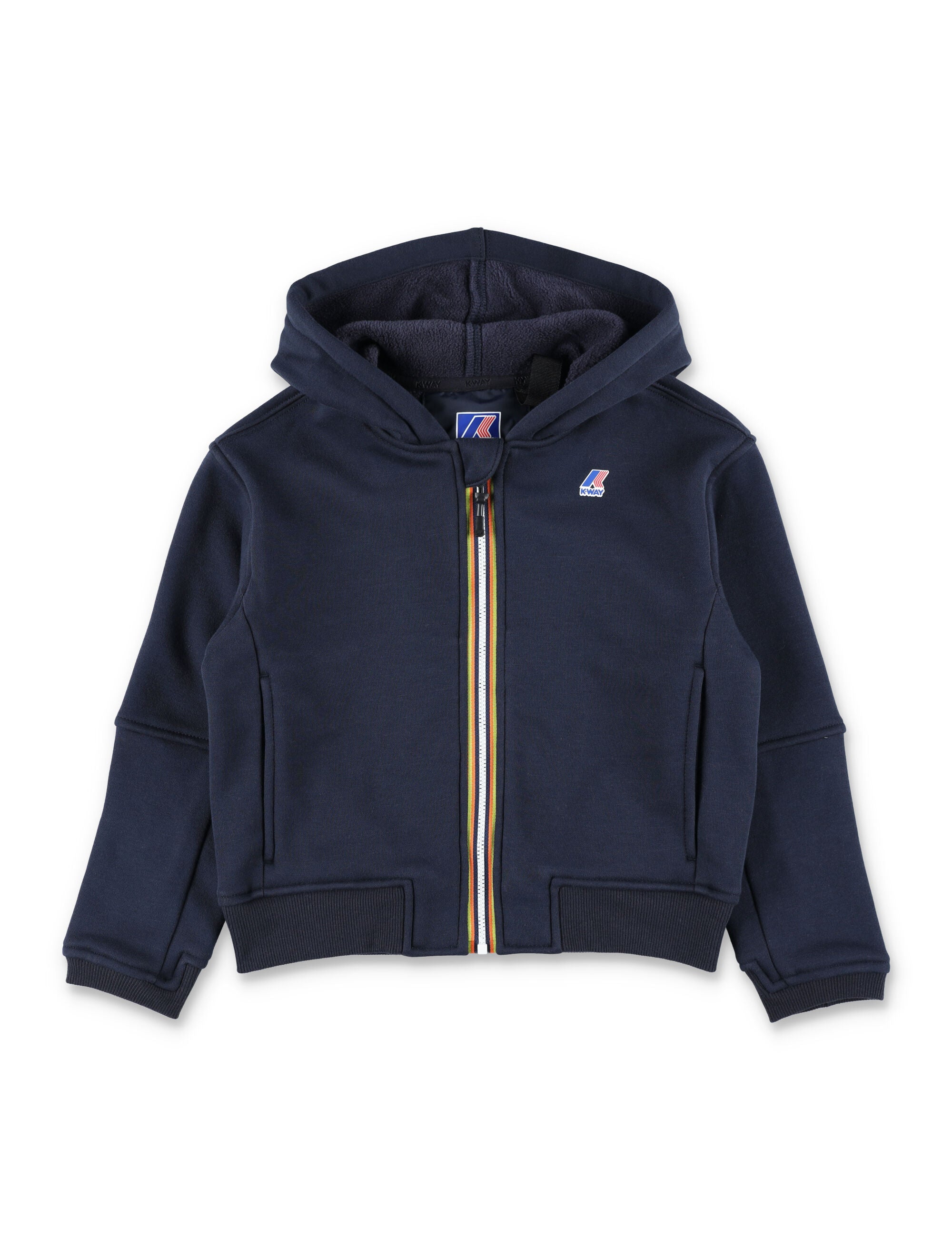 K-Way Pros brushed fleece zip-Up hoodie for kids Navy Polyester Sweatshirt