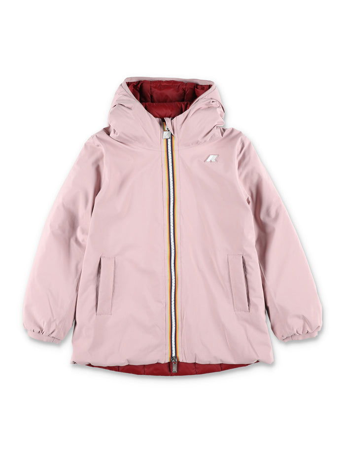 K-Way Kid Sophie Thermo Plus Reversible Hooded Down Jacket Pink/burgundy Polyester Lining