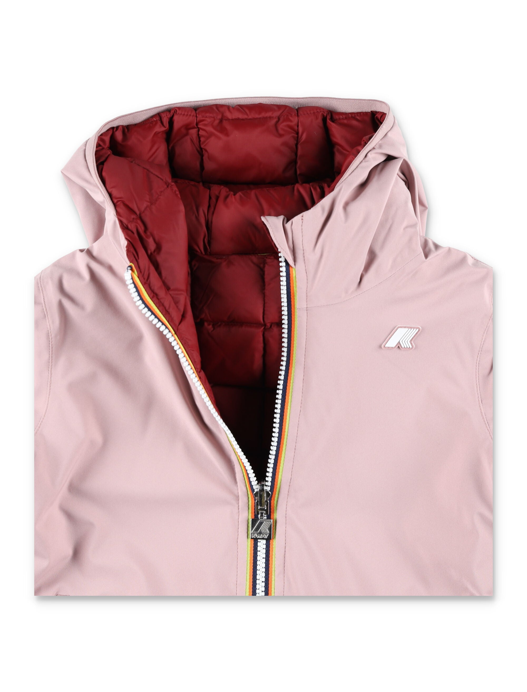 K-Way Kid Sophie Thermo Plus Reversible Hooded Down Jacket Pink/burgundy Polyester Lining