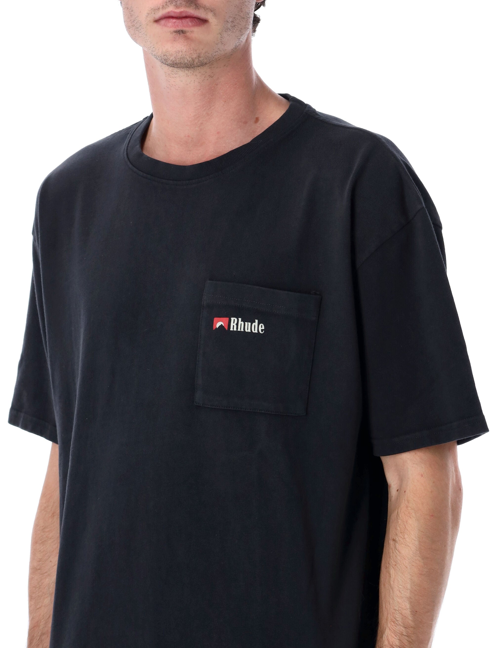 Rhude Moonlight Wolf pocket t-shirt Vintage Black Cotton