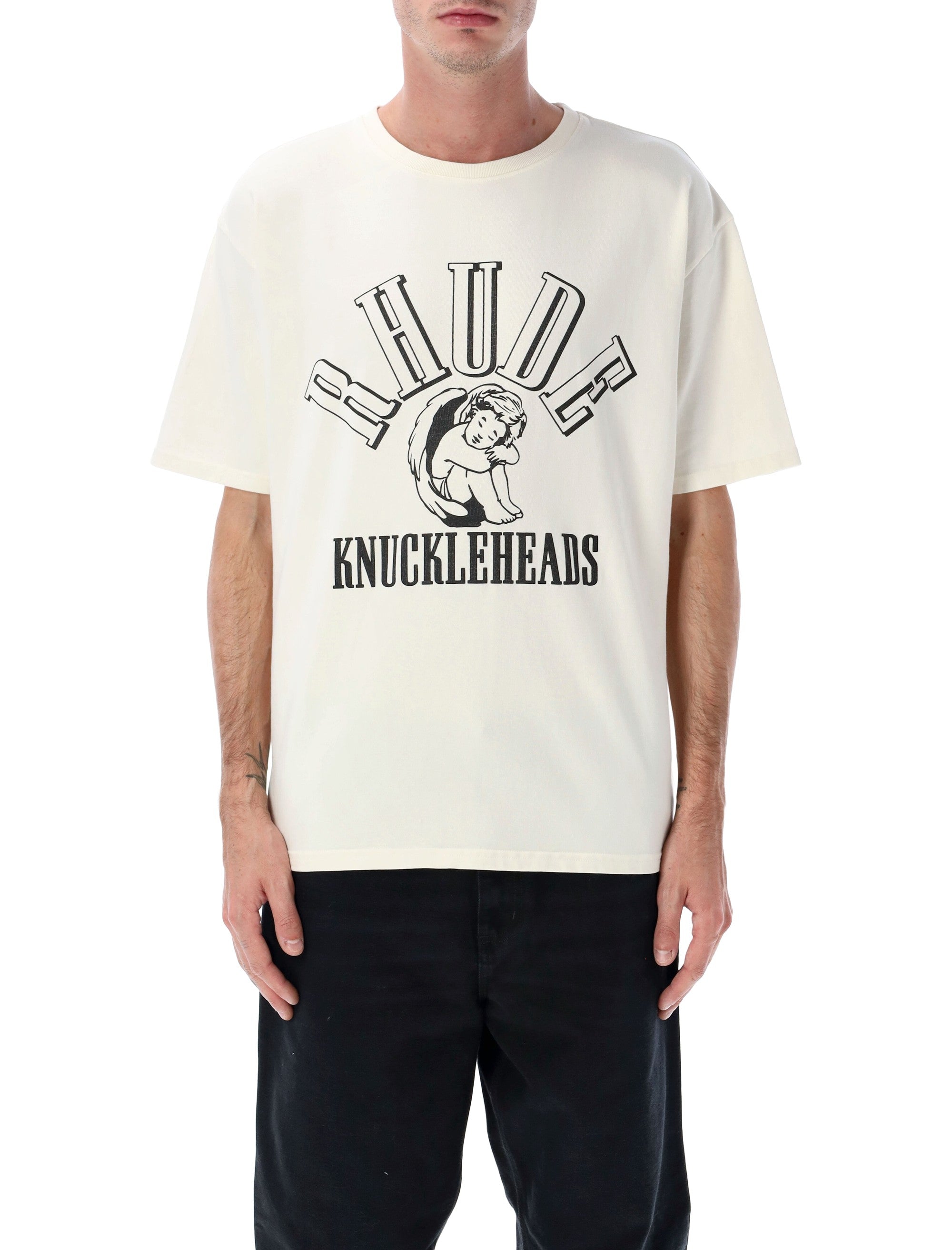 Rhude Knuckleheads graphic t-shirt Vintage White Cotton