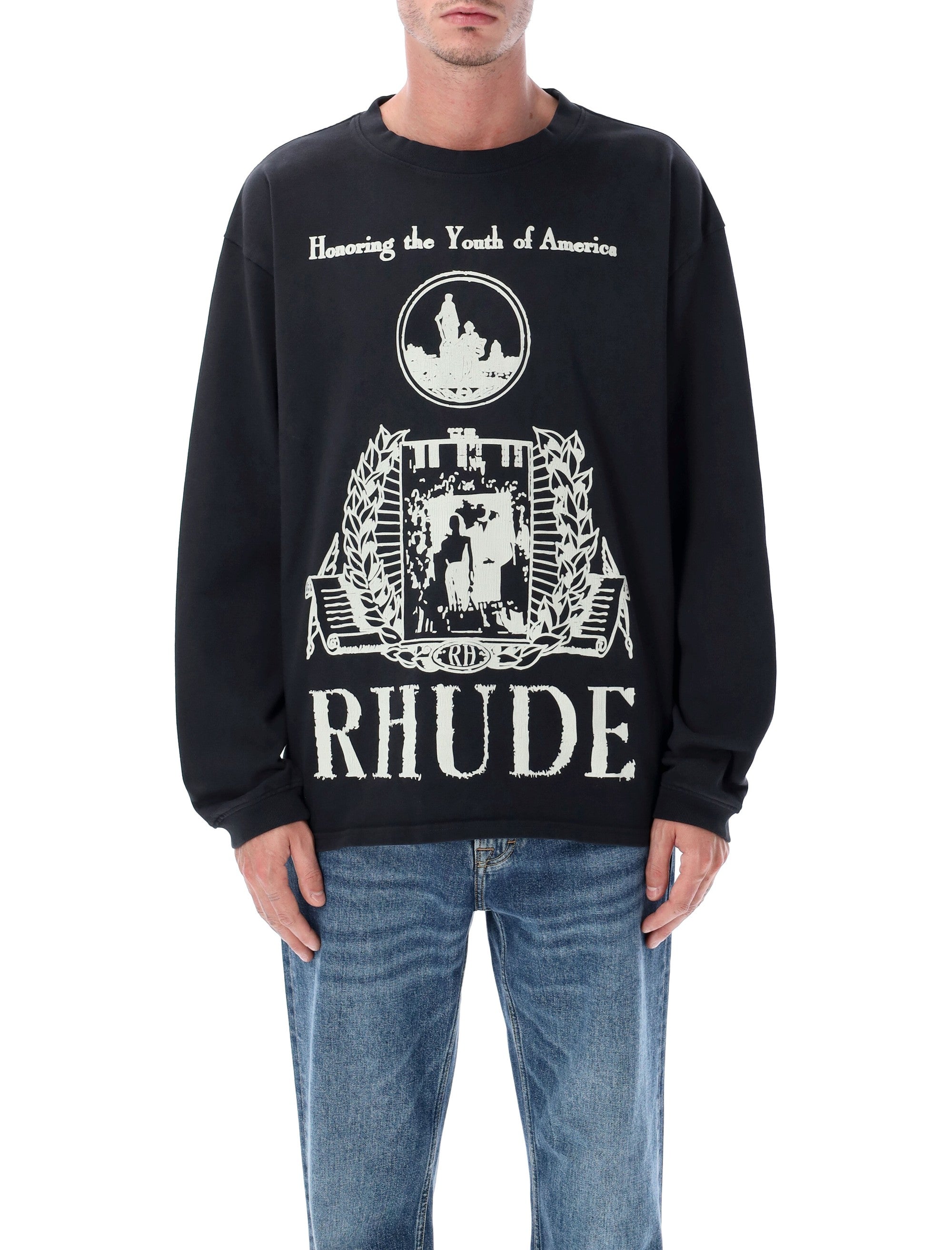 Rhude Youth of America long sleeve t-shirt Vintage Black Cotton