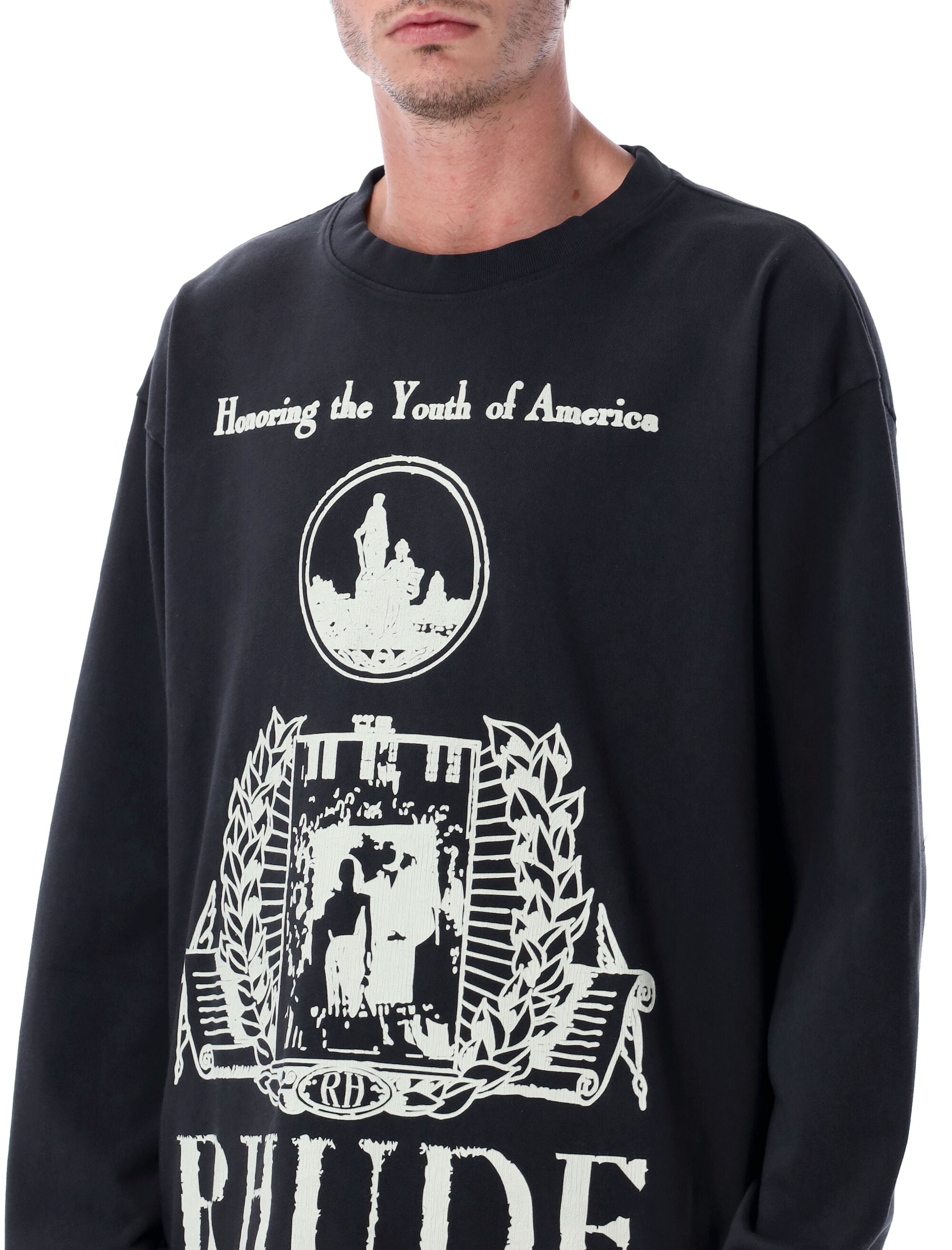Rhude Youth of America long sleeve t-shirt Vintage Black Cotton