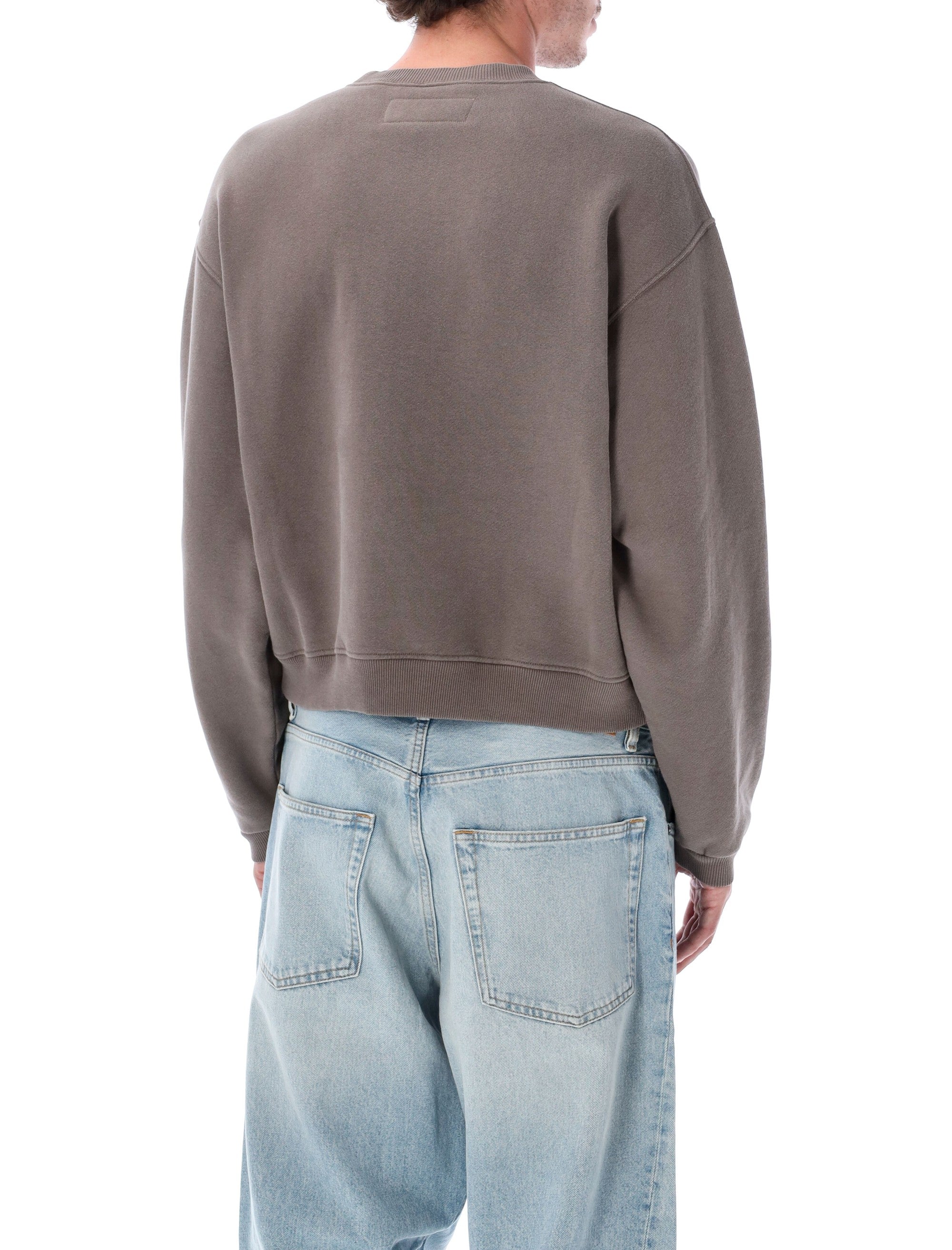 ERL Script Crewneck Sweatshirt Taupe Cotton