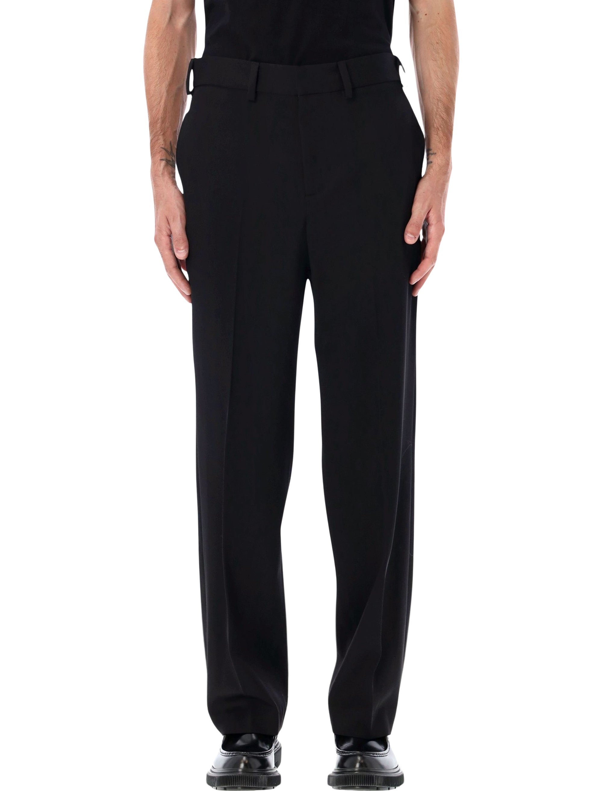 Berner Kühl Classic Straight Trousers Black Virgin Wool