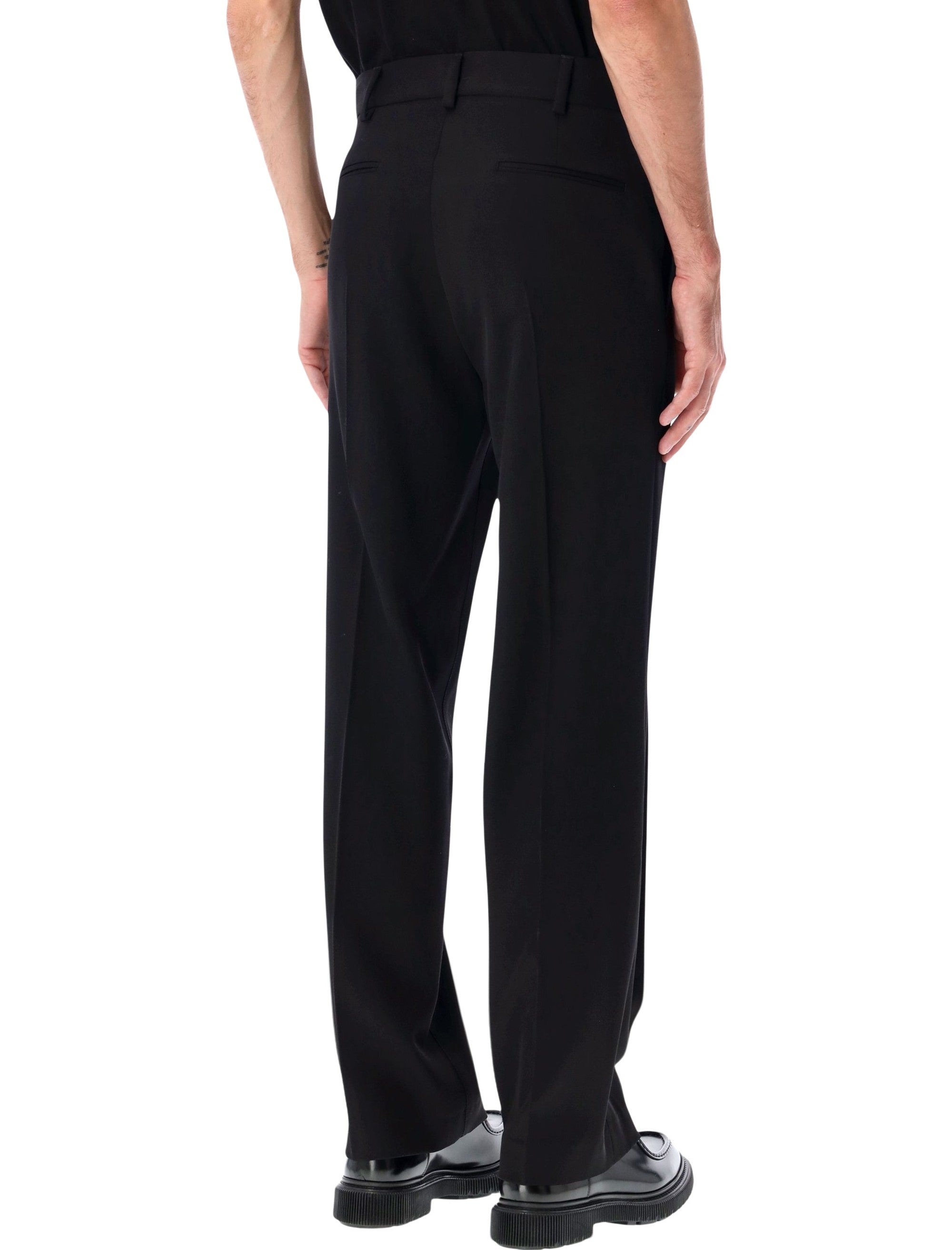Berner Kühl Classic Straight Trousers Black Virgin Wool