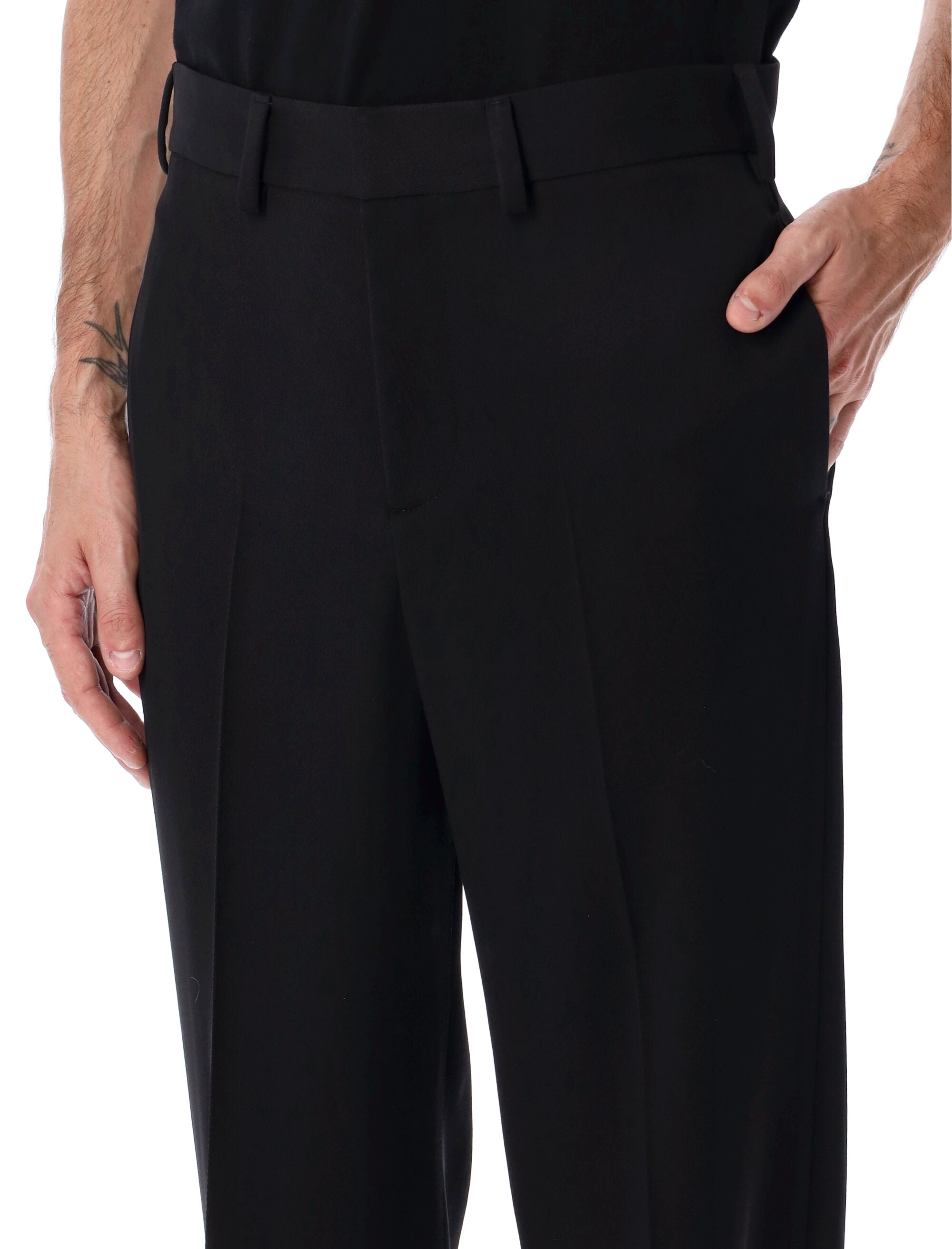 Berner Kühl Classic Straight Trousers Black Virgin Wool