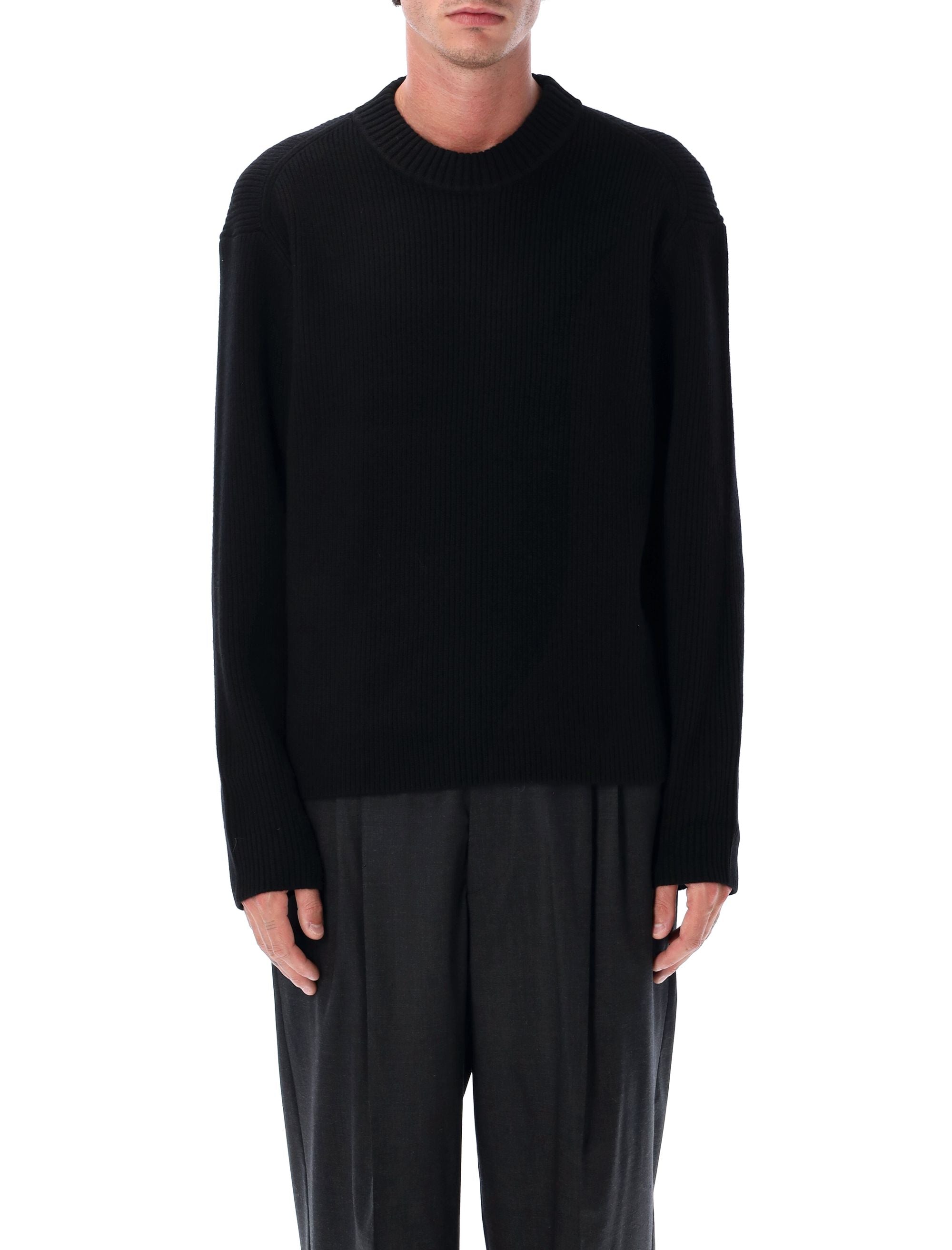 Wool Naval Crew sweater Berner Kühl Black Knitwear