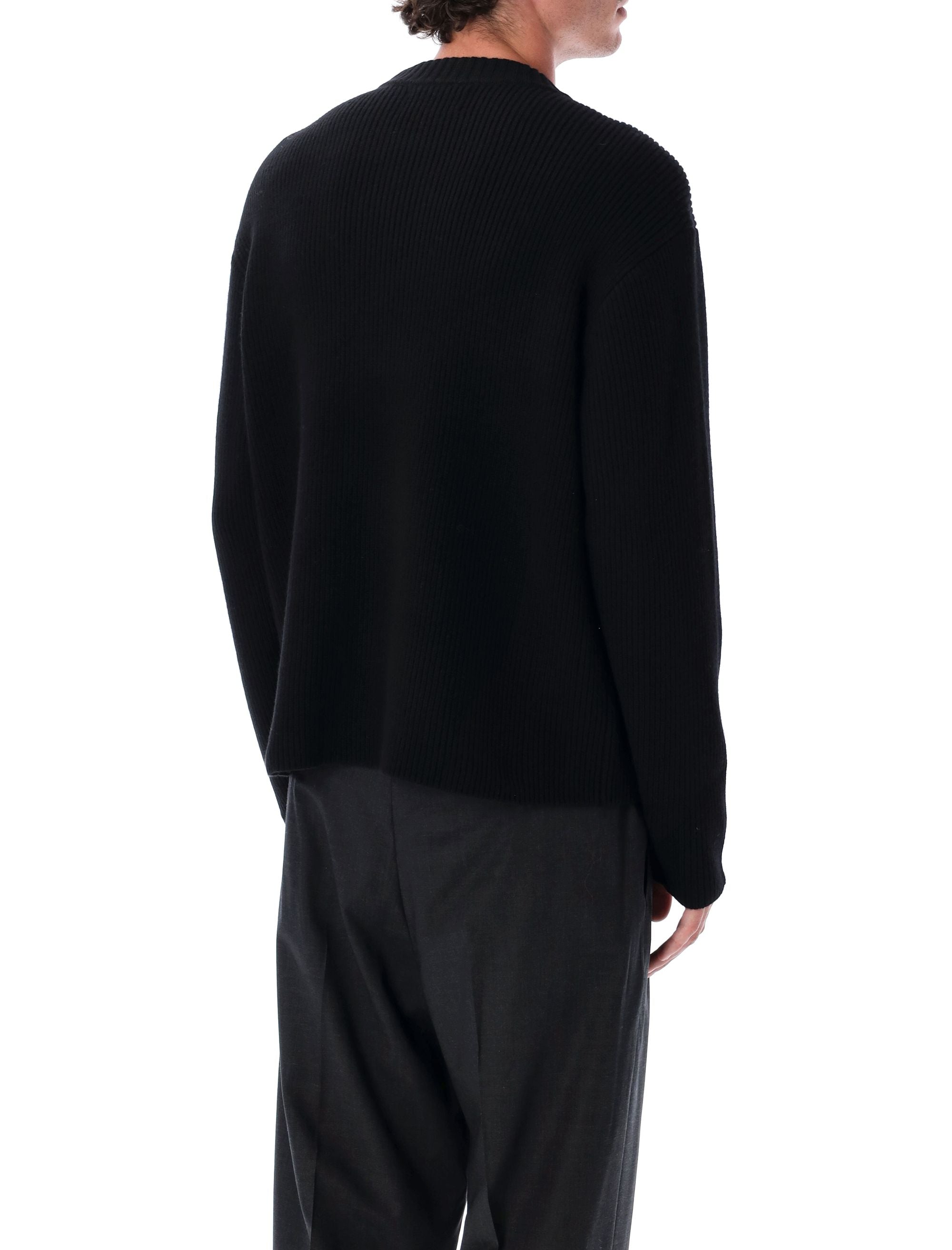 Wool Naval Crew sweater Berner Kühl Black Knitwear