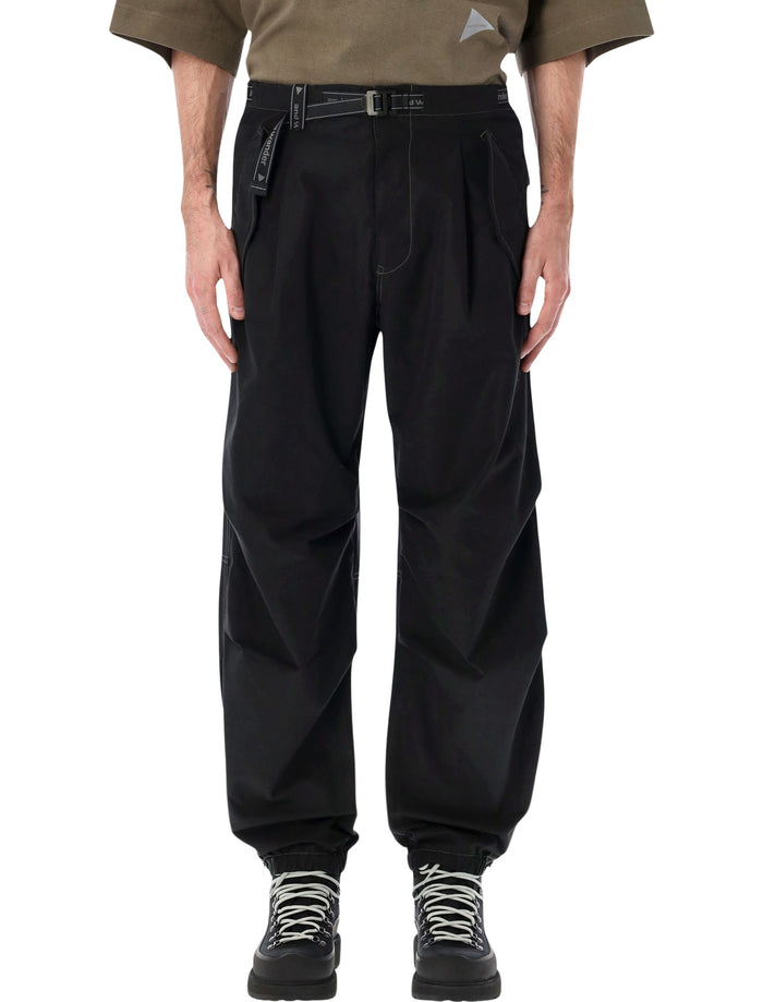 And Wander High Count cloth side zip hem pants Black Polyester