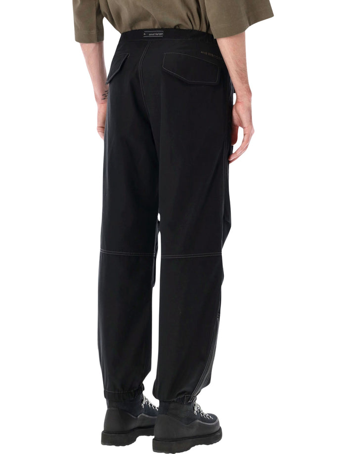 And Wander High Count cloth side zip hem pants Black Polyester