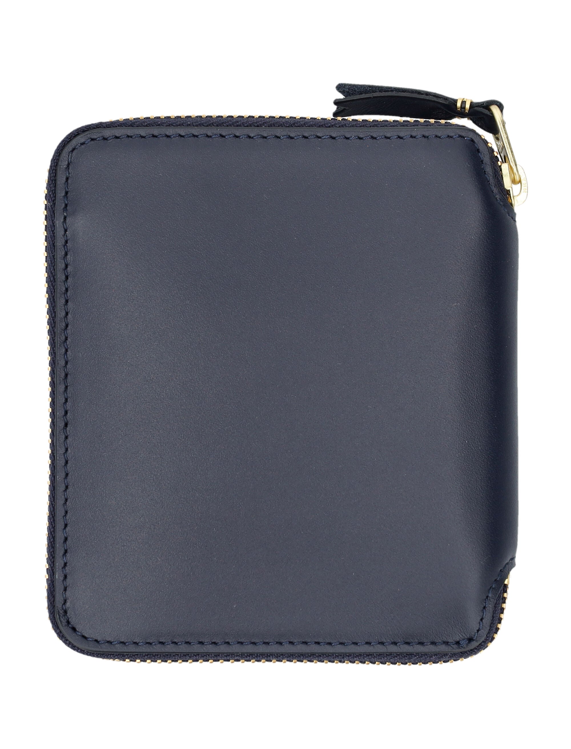 Vertical zip around wallet Navy Calfskin