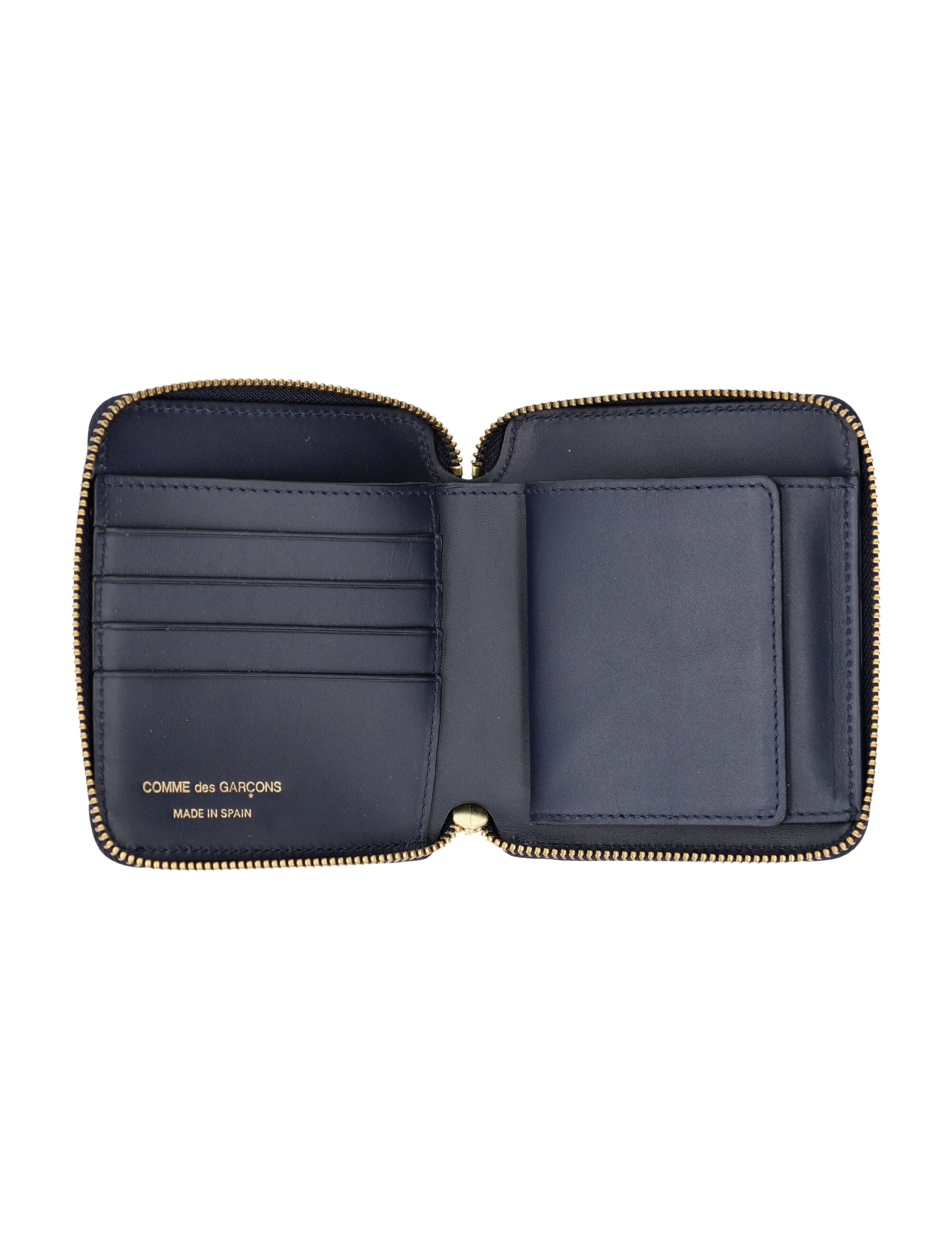 Vertical zip around wallet Navy Calfskin