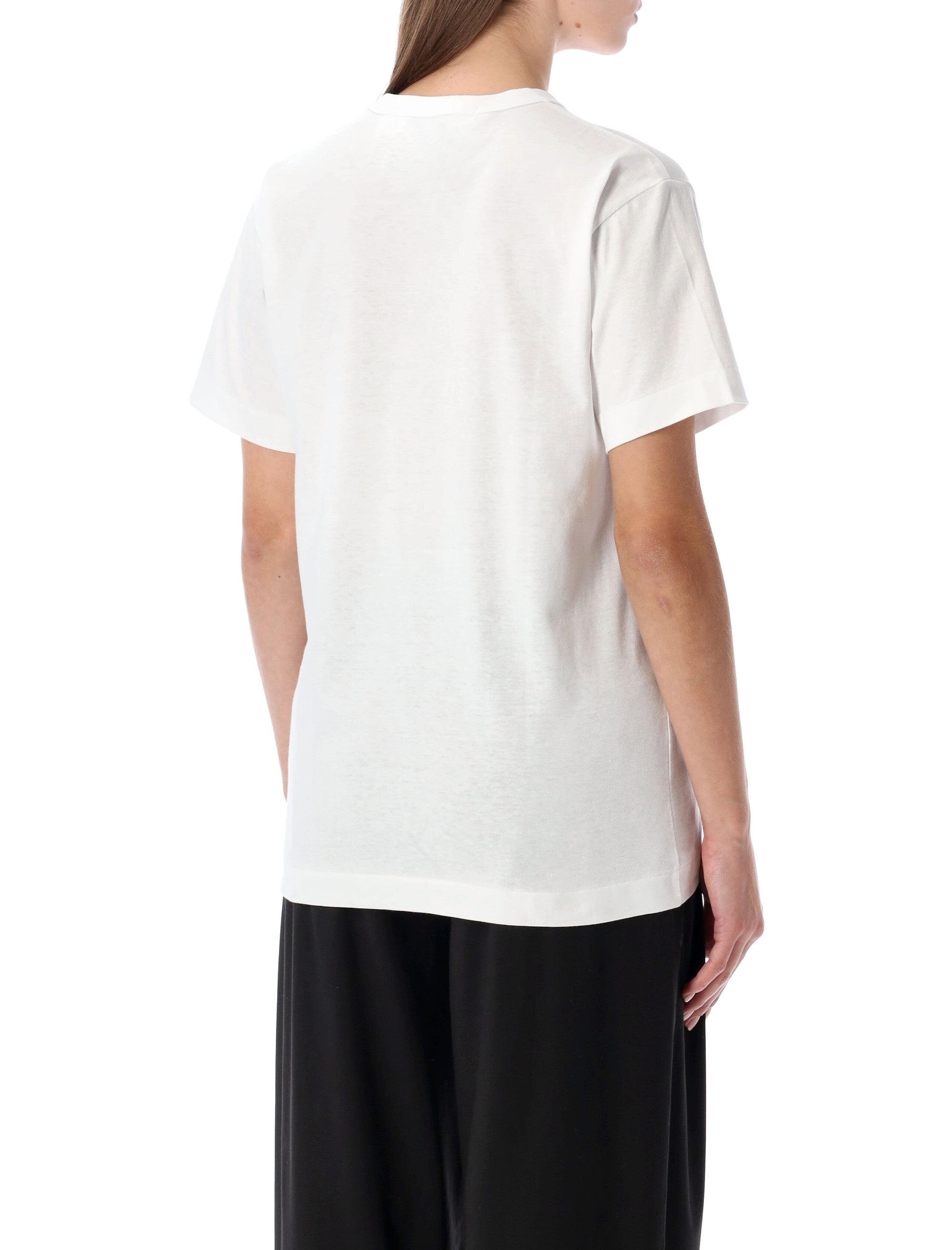 Comme des Garçons Playwhite t-shirt with studded black heart Cotton Tshirt