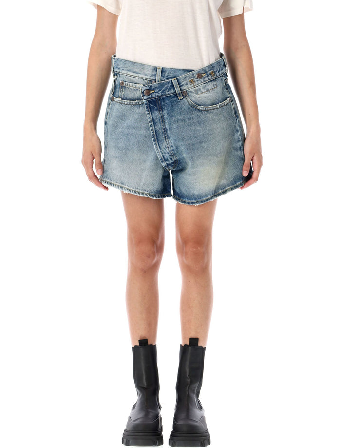 Crossover denim short Bain Blue Cotton
