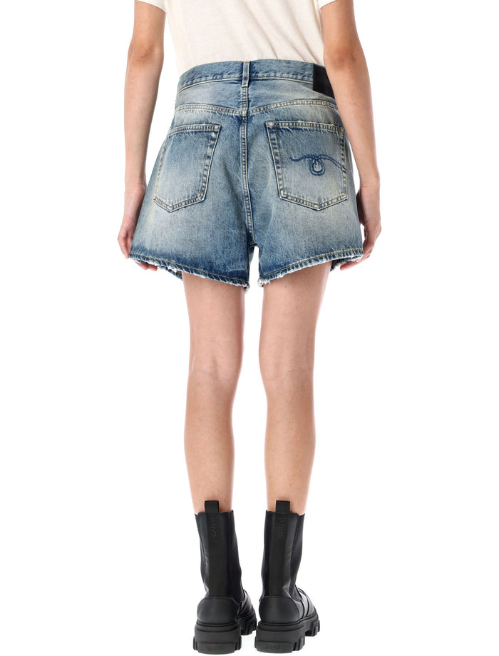 Crossover denim short Bain Blue Cotton