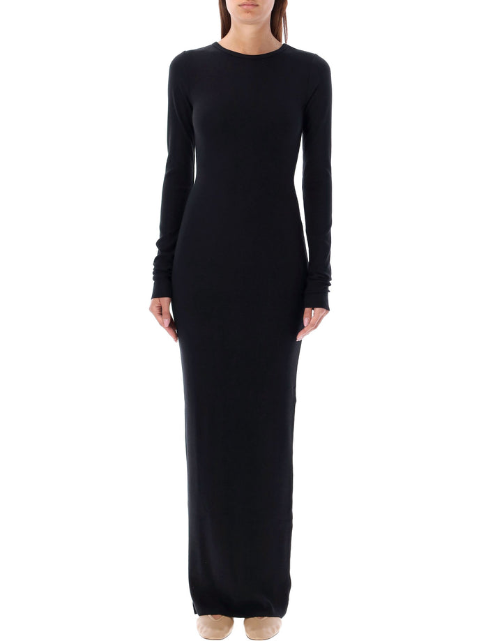 Long sleeve maxi dress Black Cotton