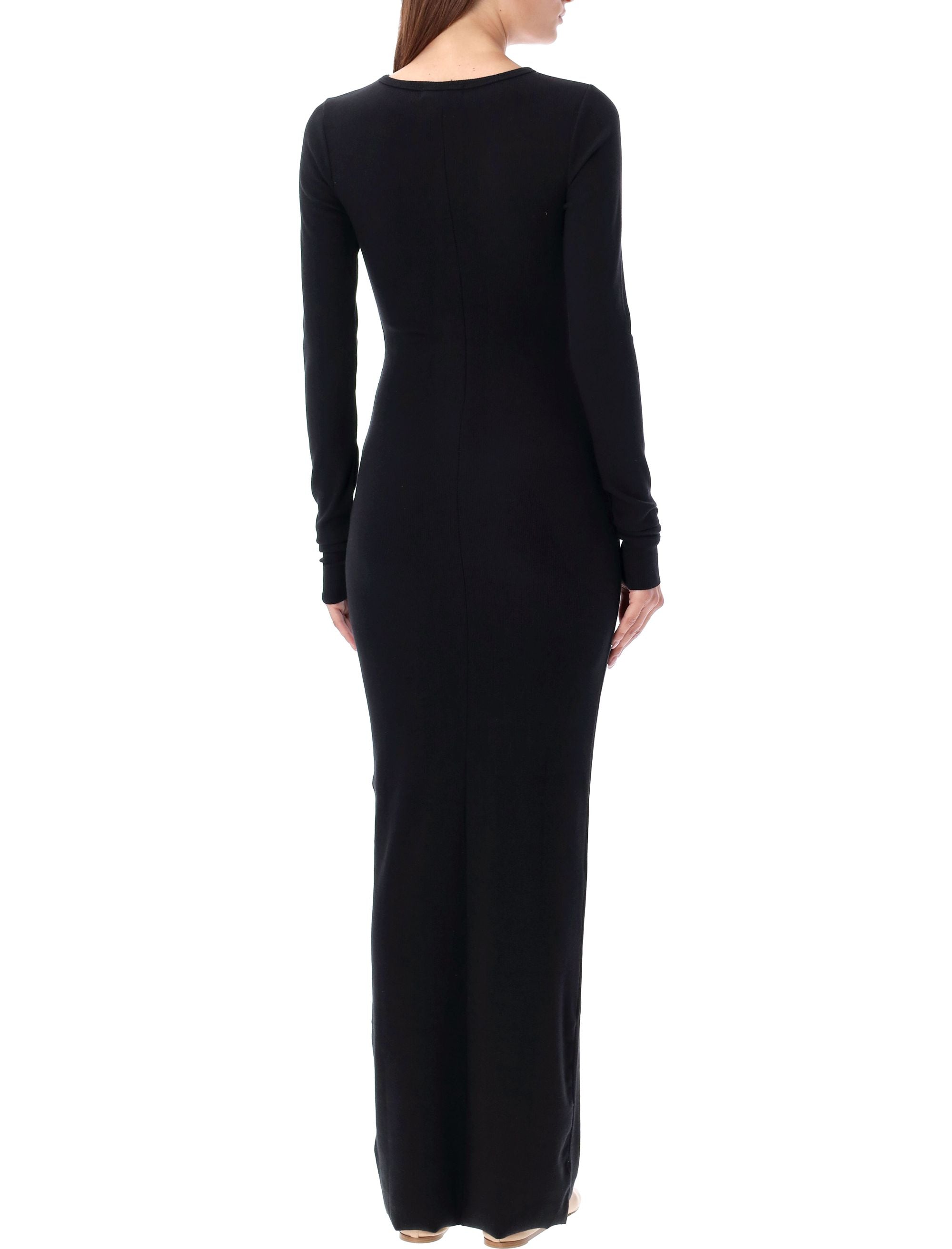 Long sleeve maxi dress Black Cotton