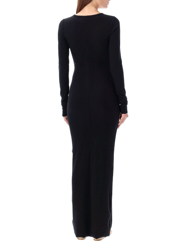 Long sleeve maxi dress Black Cotton