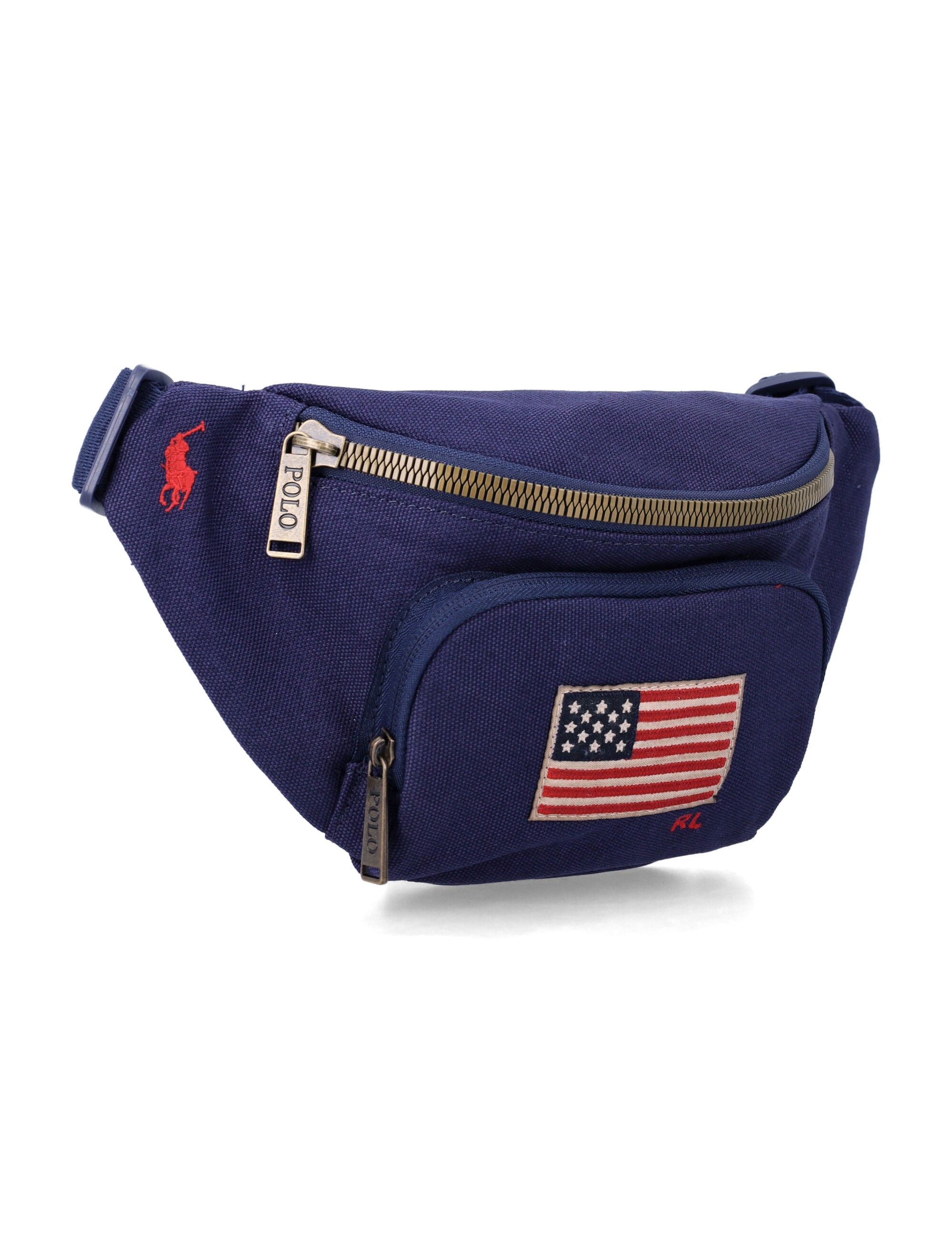 Polo Ralph Lauren navy canvas belt bag with embroidered flag Cotton