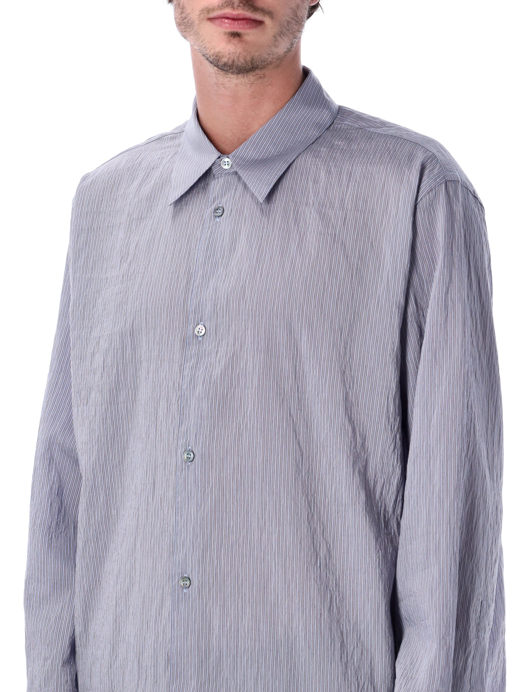 Studio Nicholson View Lilac Striped Lyocell Shirt Stripe