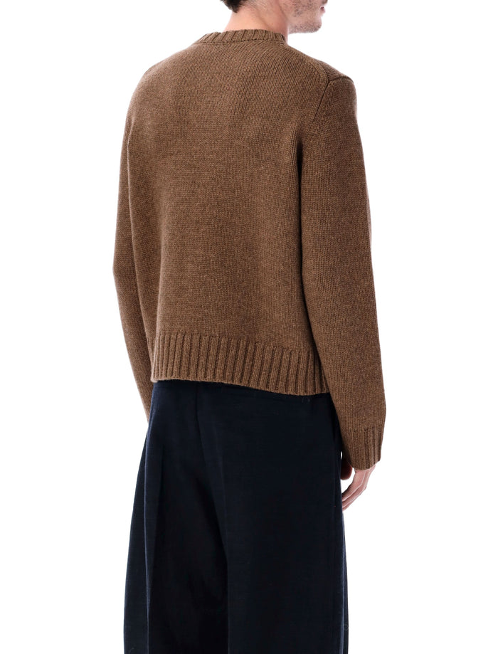 Studio Nicholson Cree Yak And Merino Wool Knit Sweater Caramel