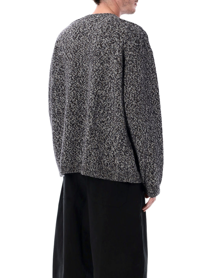Studio Nicholson Hemyl Mouline Wool Sweater Navy Lambswool