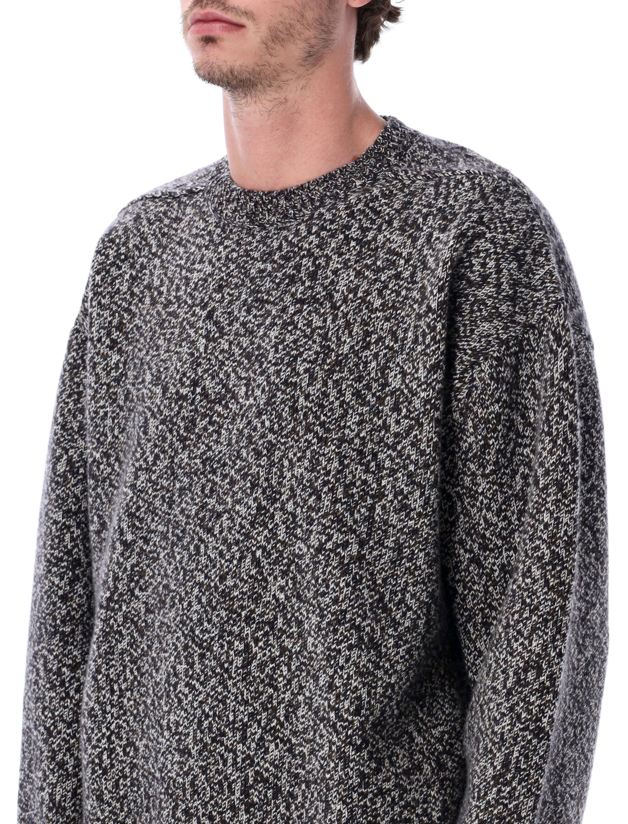 Studio Nicholson Hemyl Mouline Wool Sweater Navy Lambswool