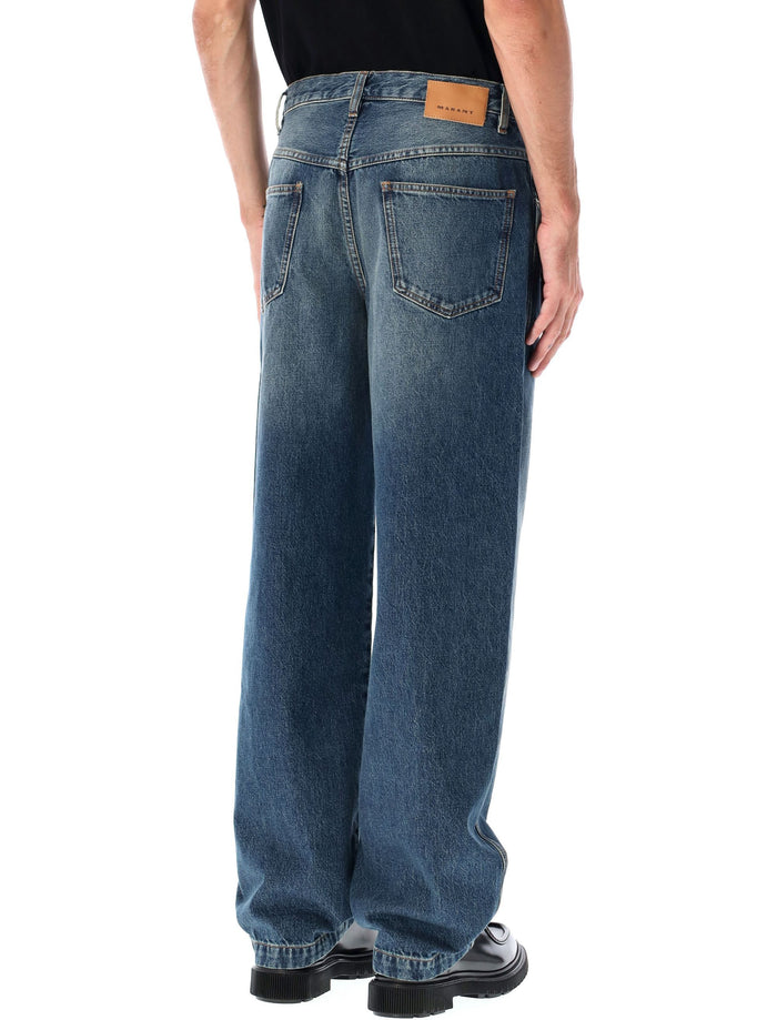 Marant Jorje wide-leg denim jeans Faded Blue Cotton