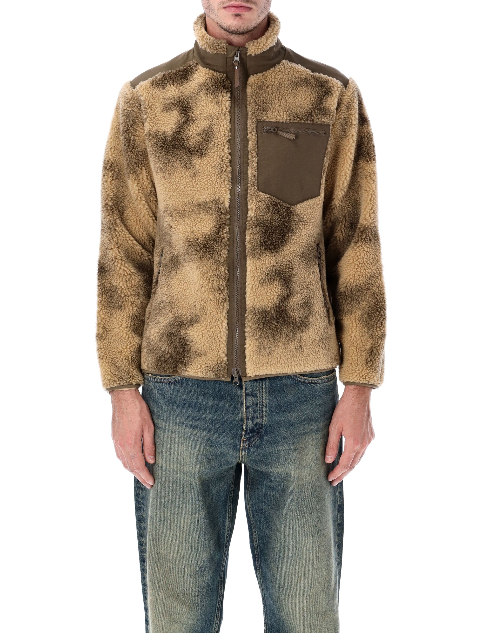 Corridor Deep Pile Fleece Zip Jacket Natural Polyester Fleeces