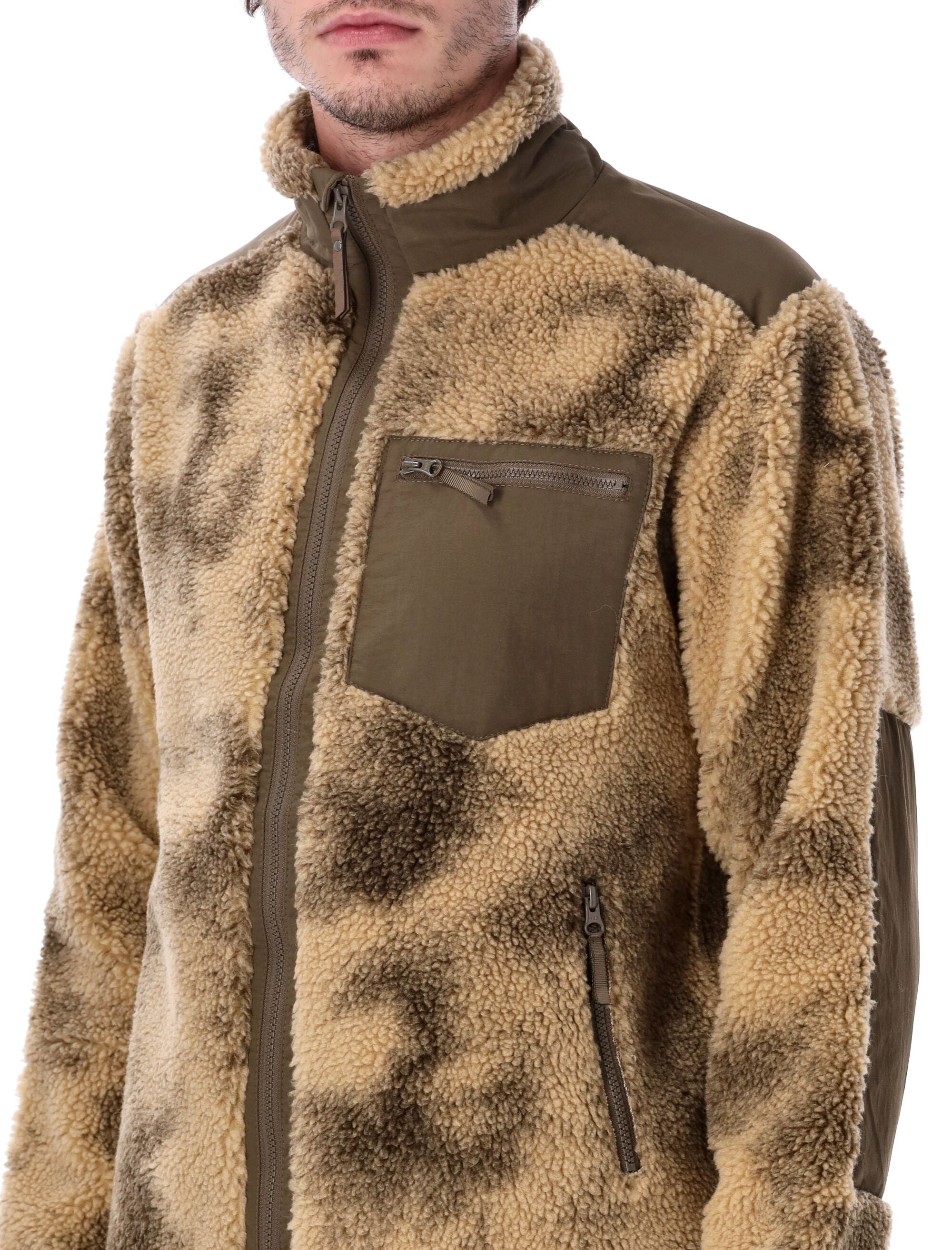 Corridor Deep Pile Fleece Zip Jacket Natural Polyester Fleeces