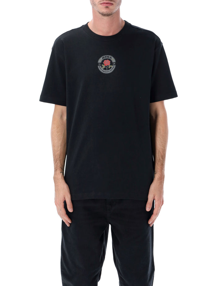 RVCA Roses Poster t-shirt Black Cotton Tshirt