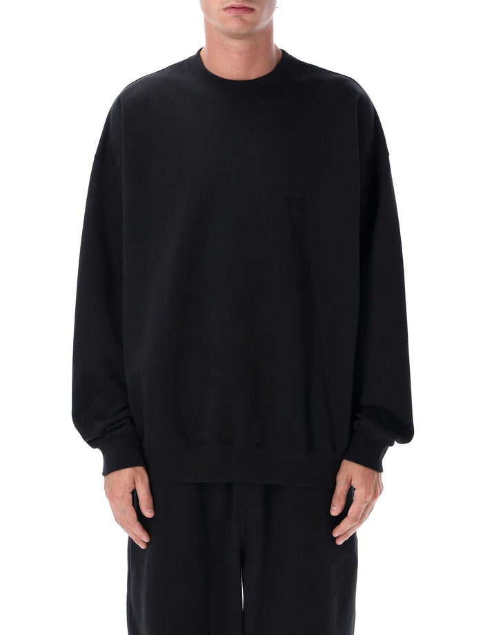 Y-3 Brushed Terry loose-fit crewneck sweatshirt Black Cotton