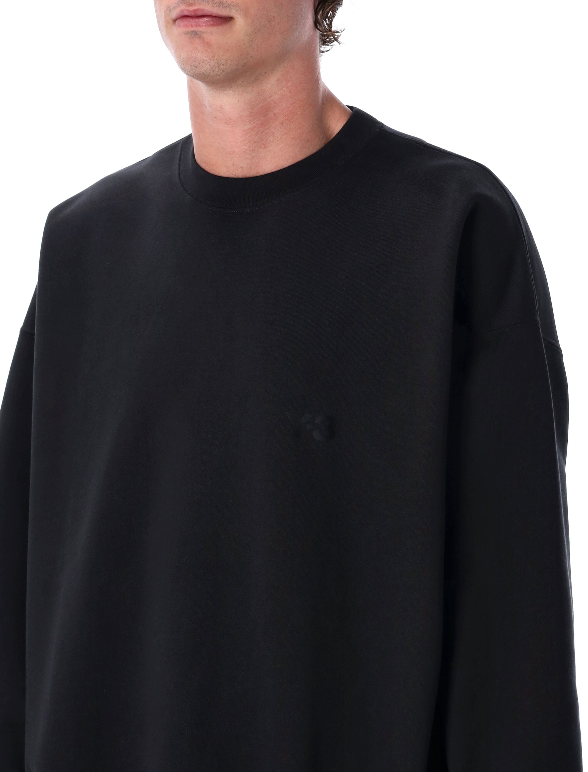 Y-3 Brushed Terry loose-fit crewneck sweatshirt Black Cotton
