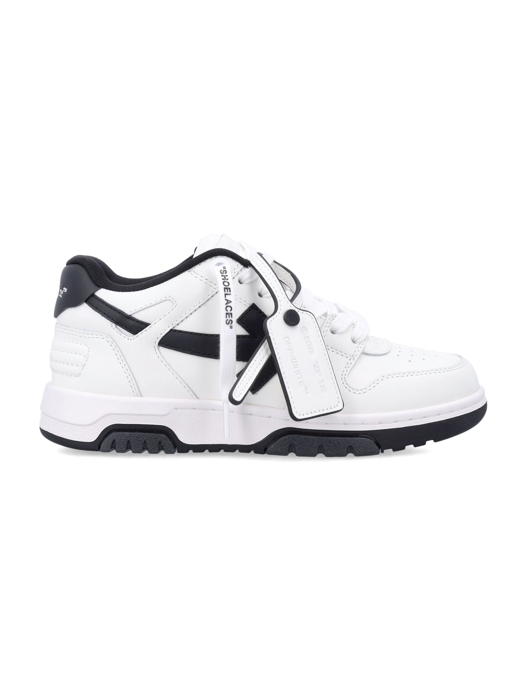 Off-White Out of Office Womens Leather Sneakers White Black Upper