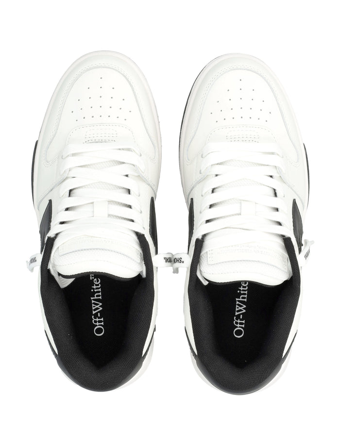 Off-White Out of Office Womens Leather Sneakers White Black Upper